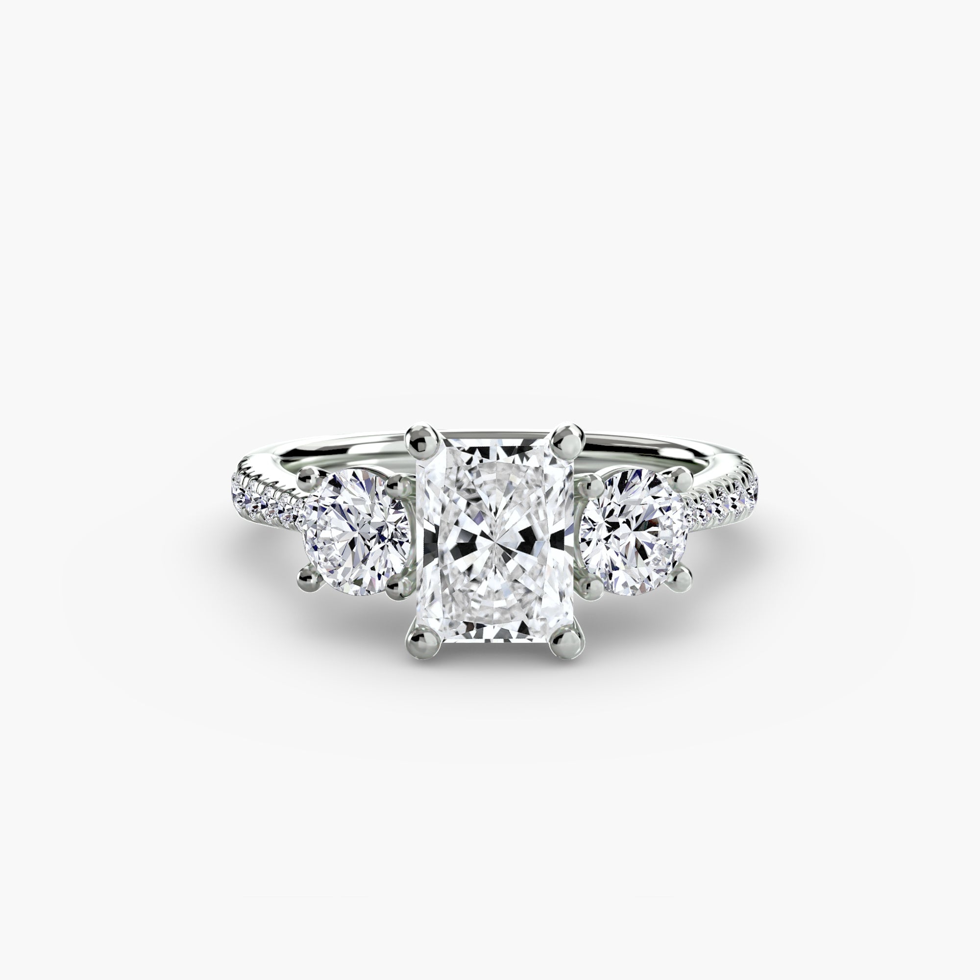 Sicily 3-Stone with Pavé Band