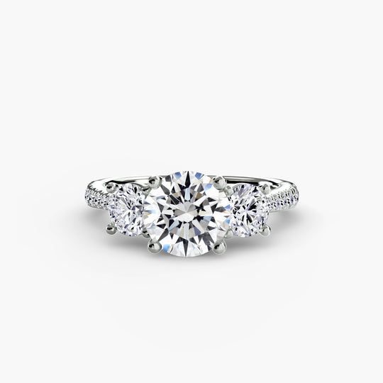 Sicily 3-Stone with Pavé Band