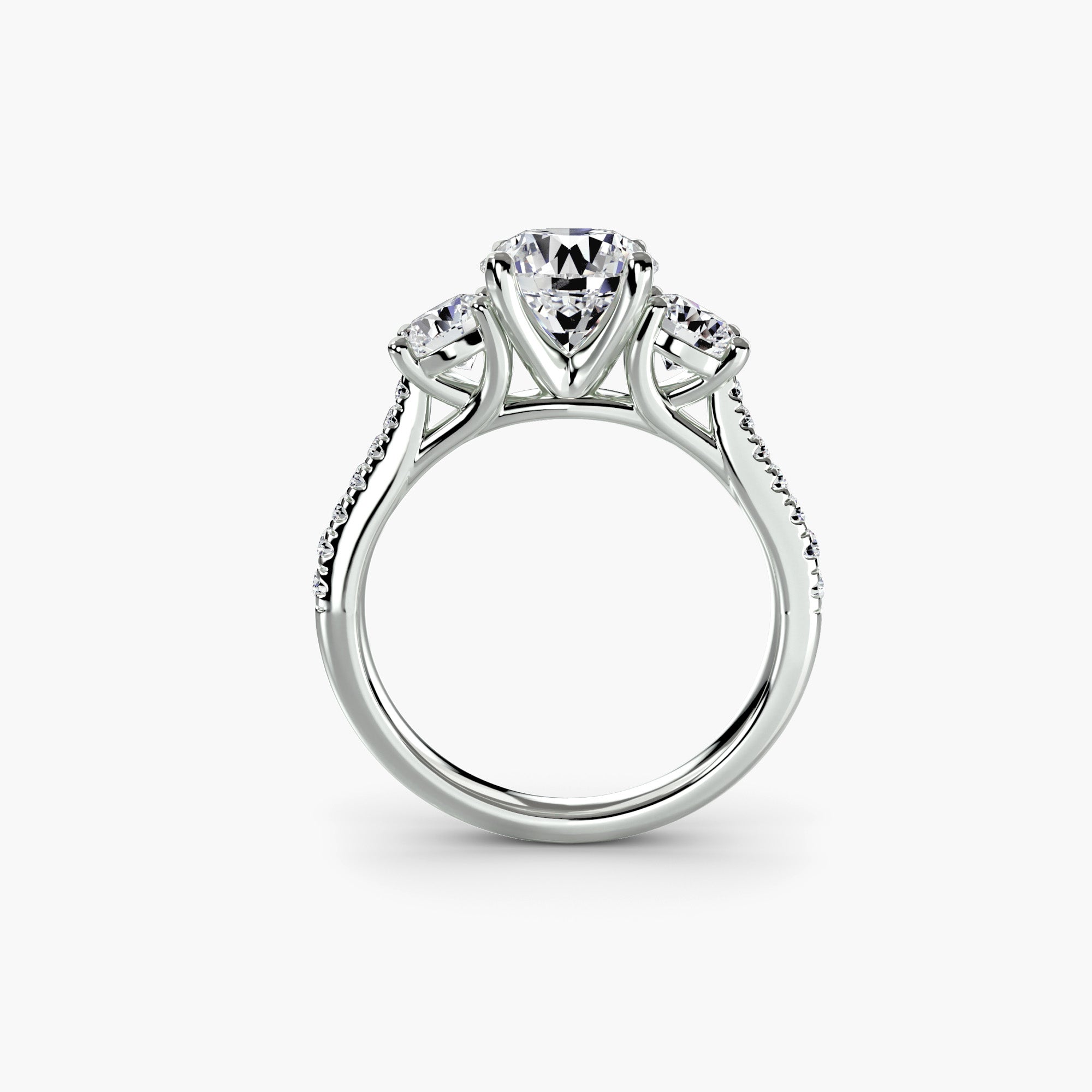 Sicily 3-Stone with Pavé Band
