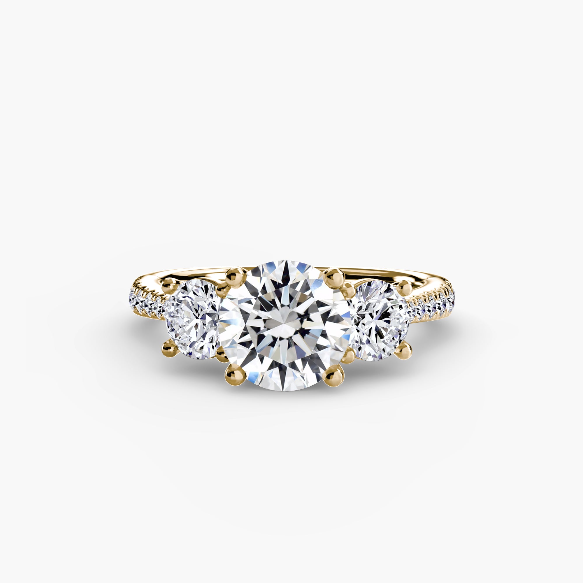 Sicily 3-Stone with Pavé Band