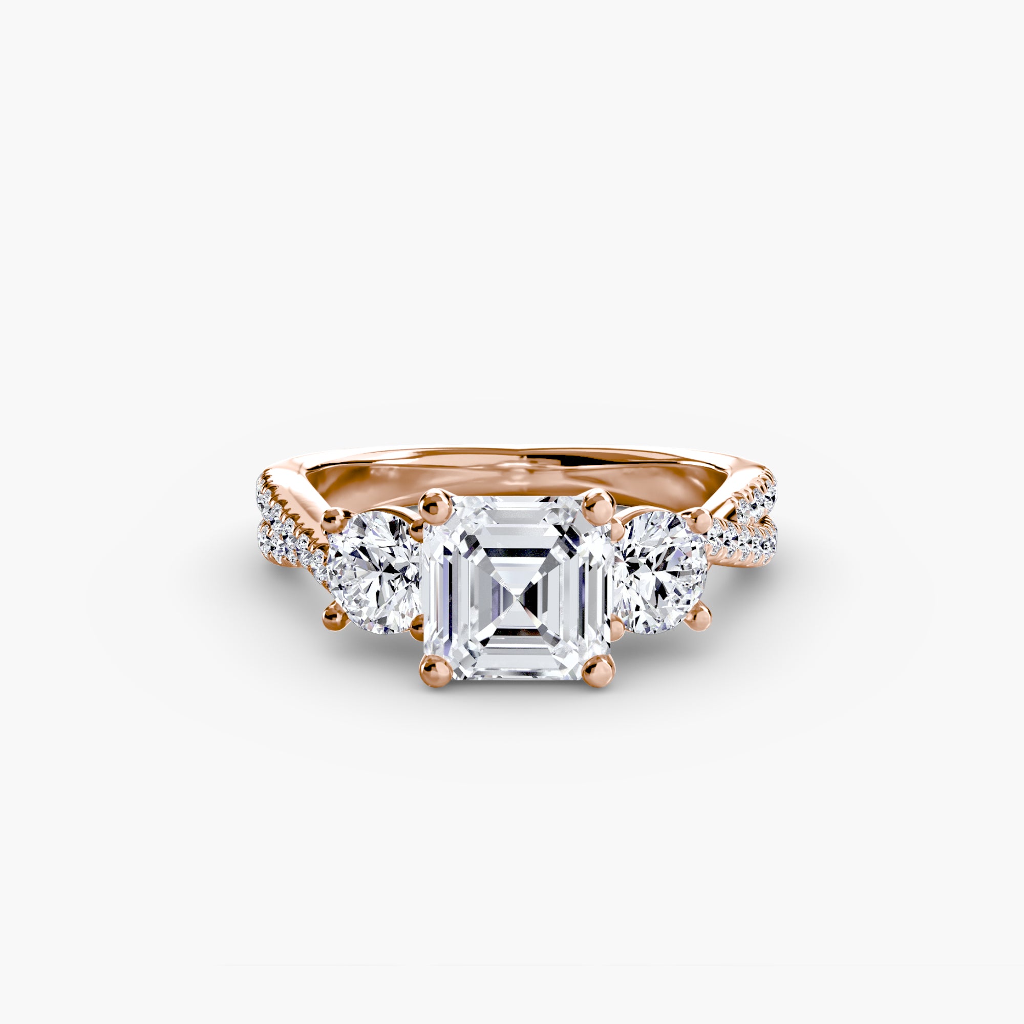 Solea Three-Stone Pavé Setting