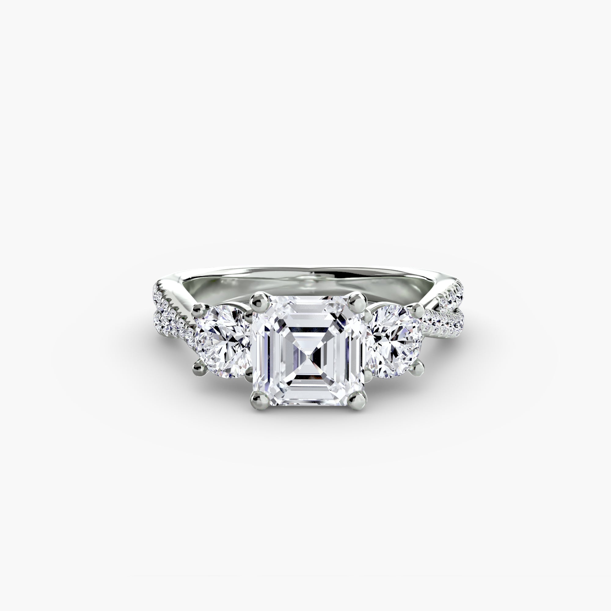 Solea Three-Stone Pavé Setting
