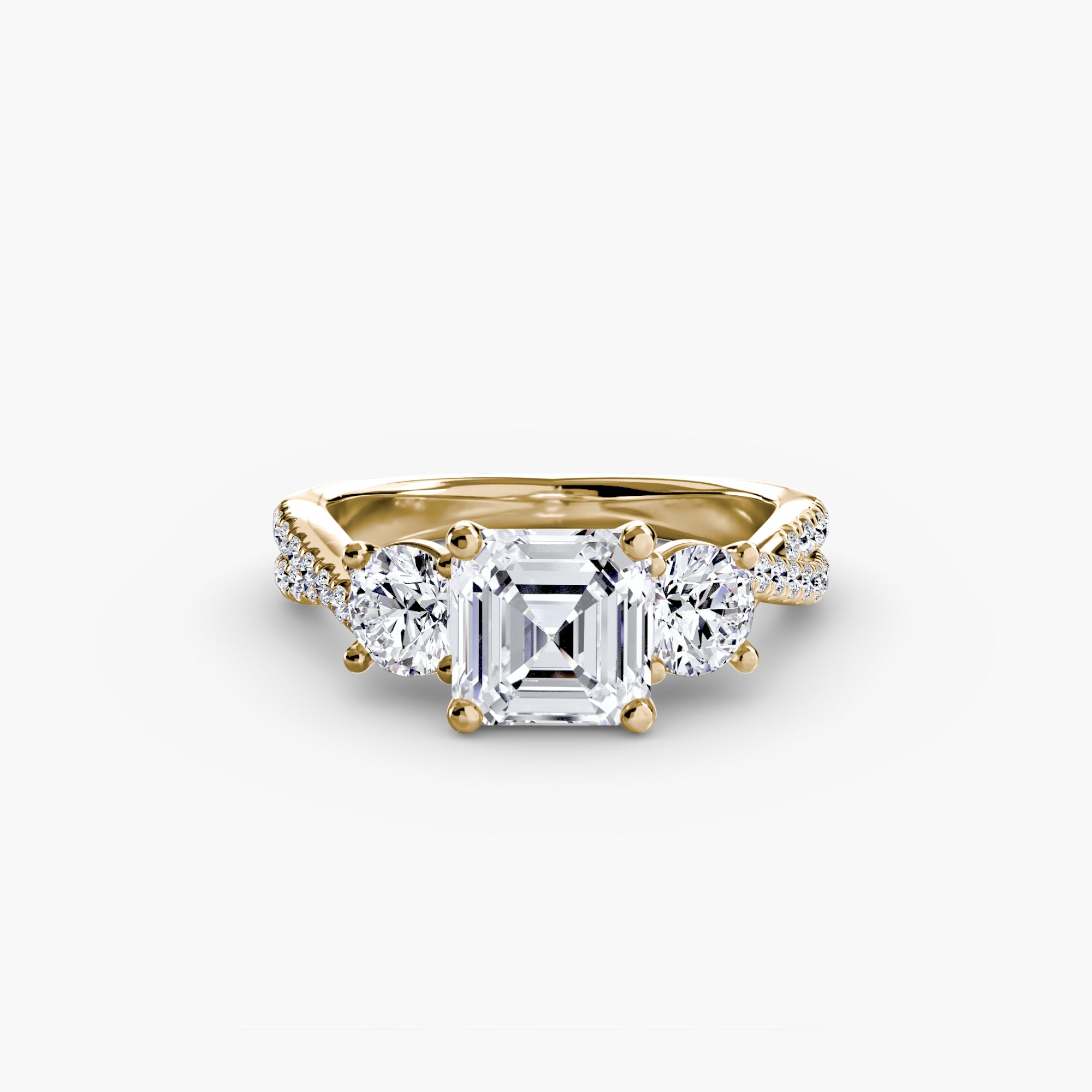 Solea Three-Stone Pavé Setting