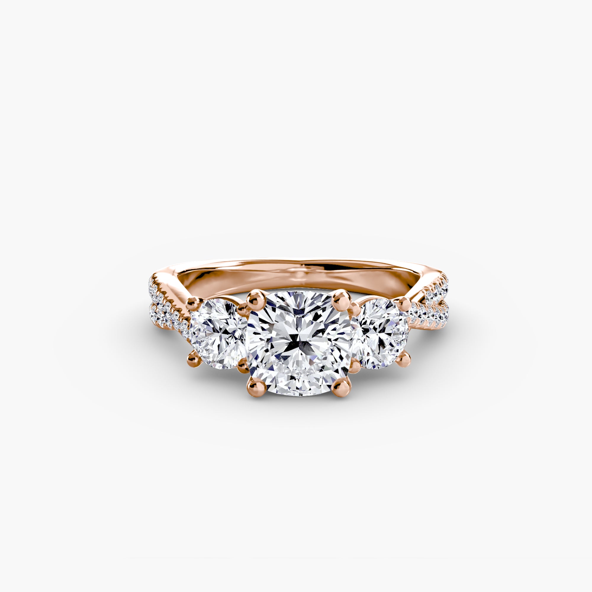 Solea Three-Stone Pavé Setting