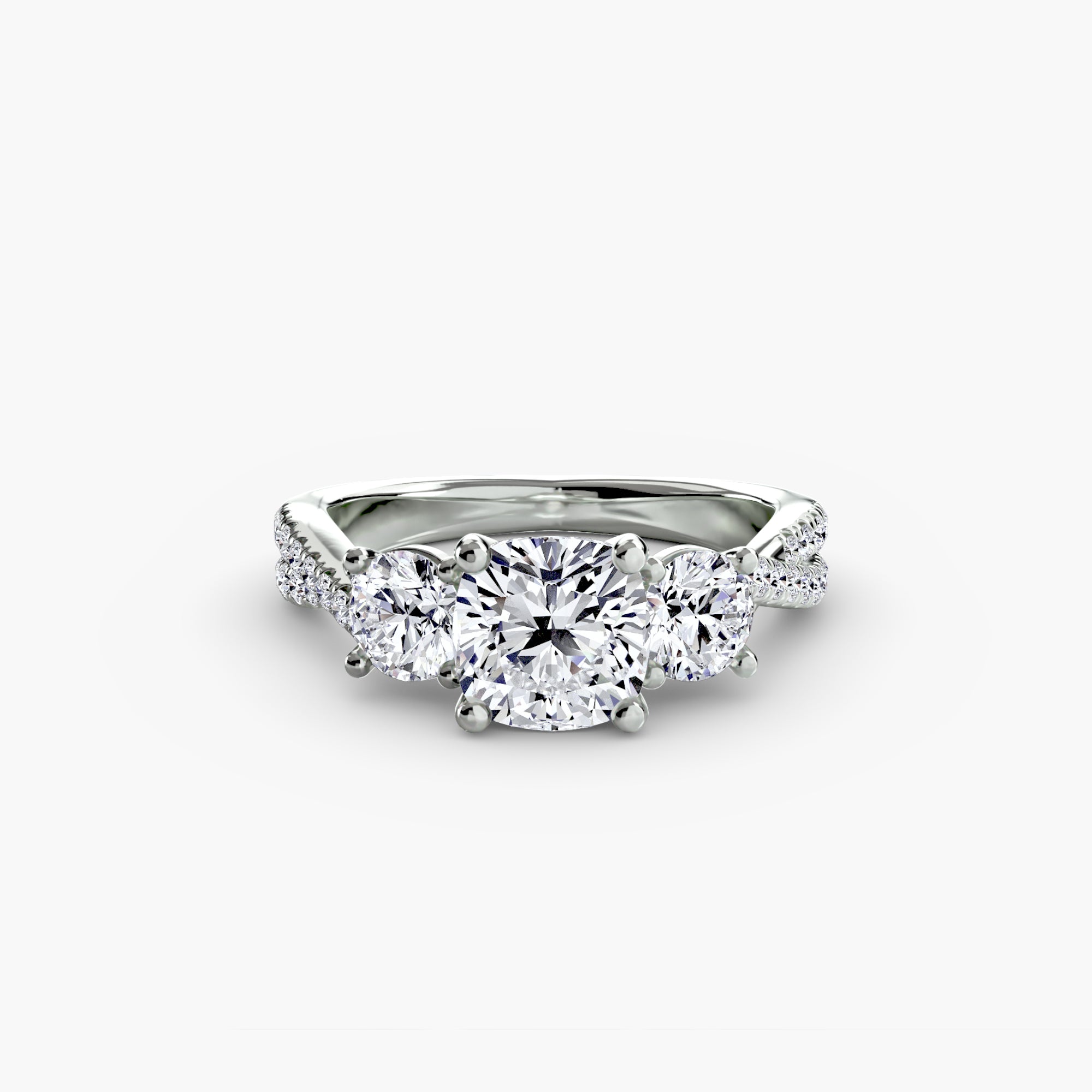 Solea Three-Stone Pavé Setting