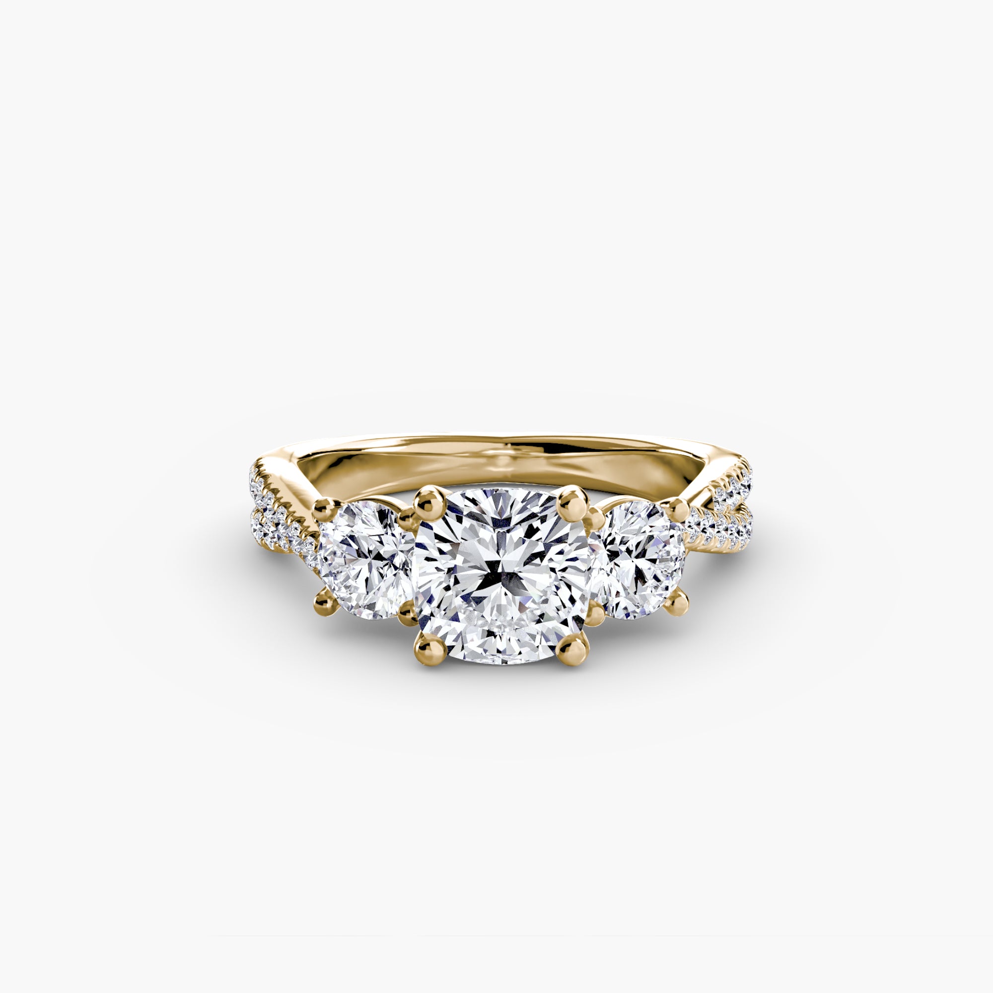 Solea Three-Stone Pavé Setting