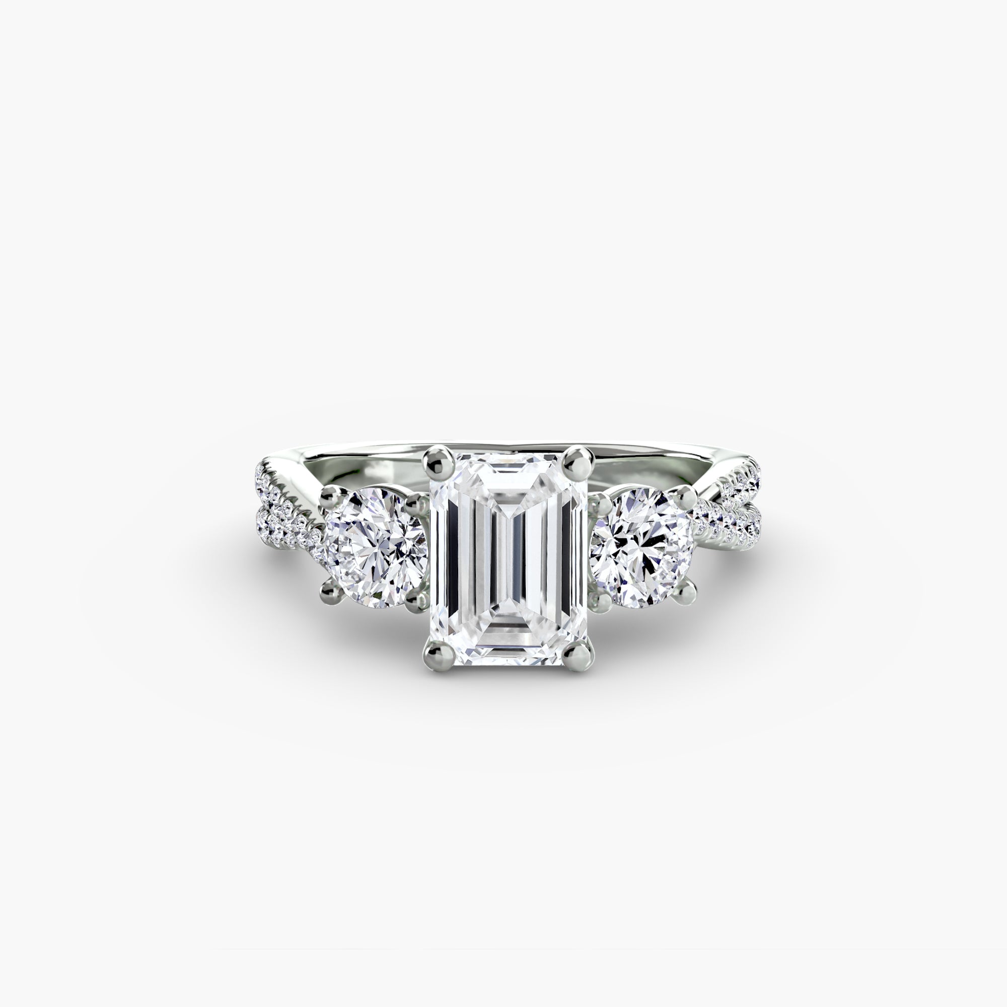 Solea Three-Stone Pavé Setting