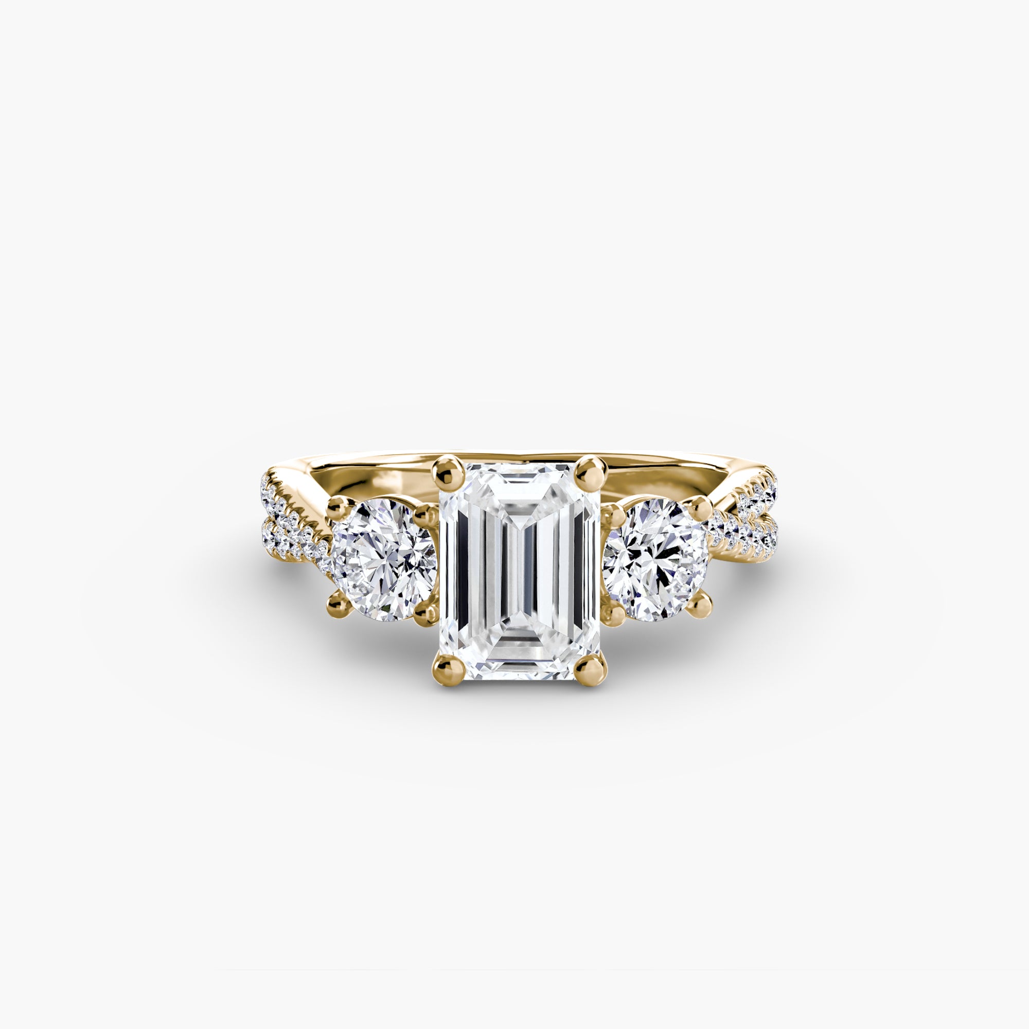 Solea Three-Stone Pavé Setting