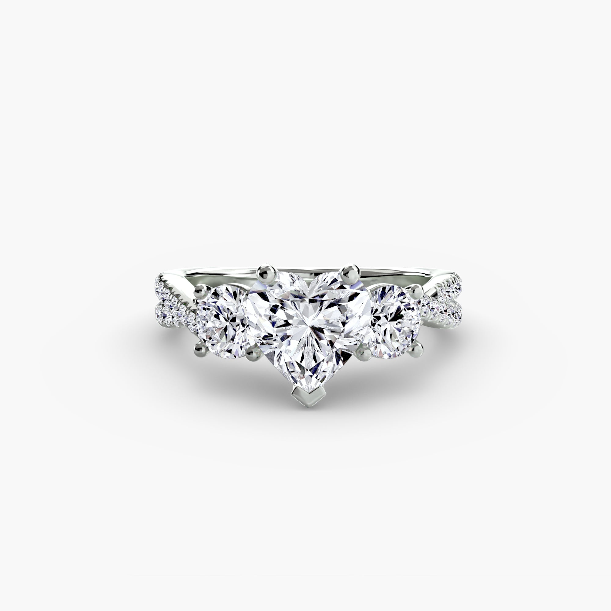 Solea Three-Stone Pavé Setting