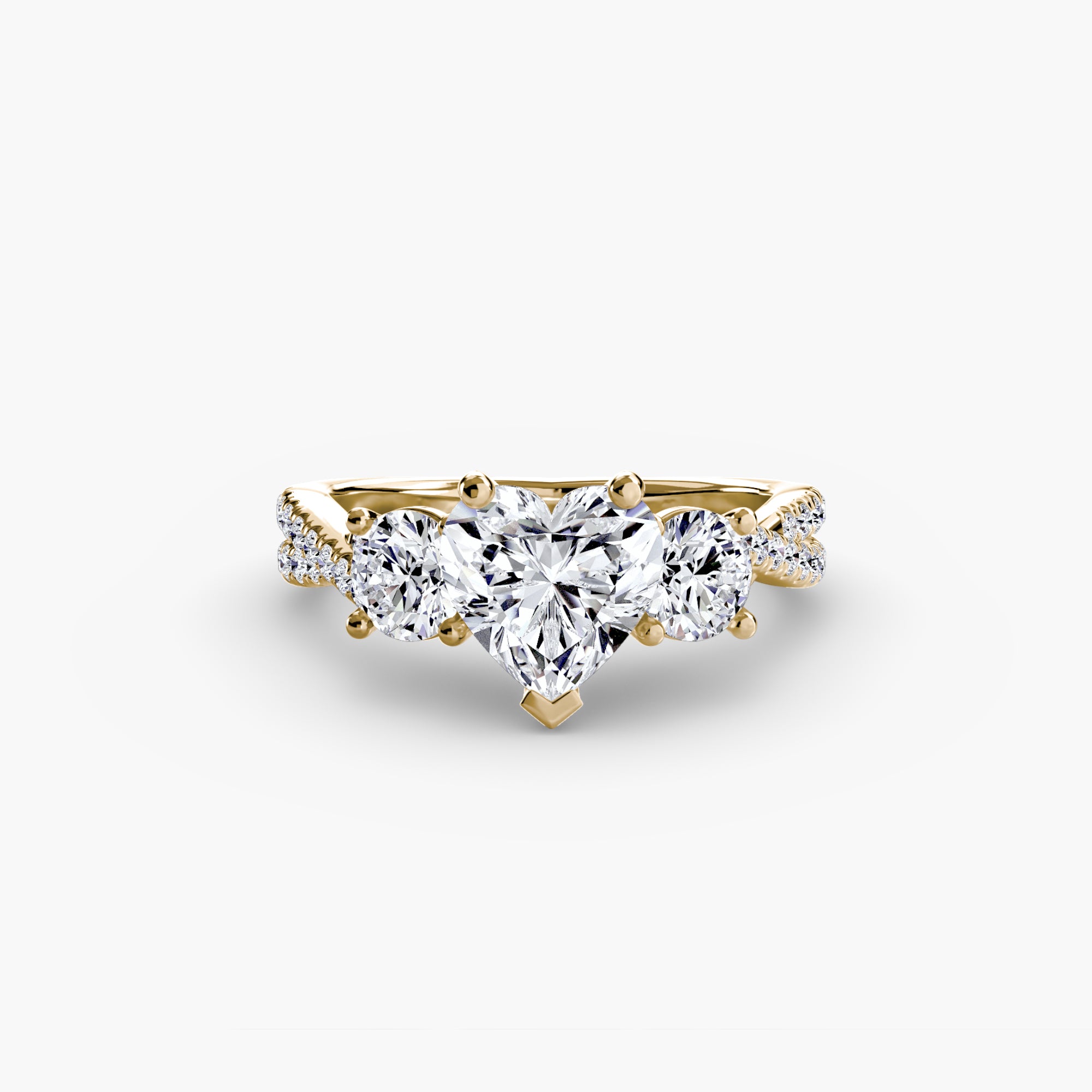 Solea Three-Stone Pavé Setting