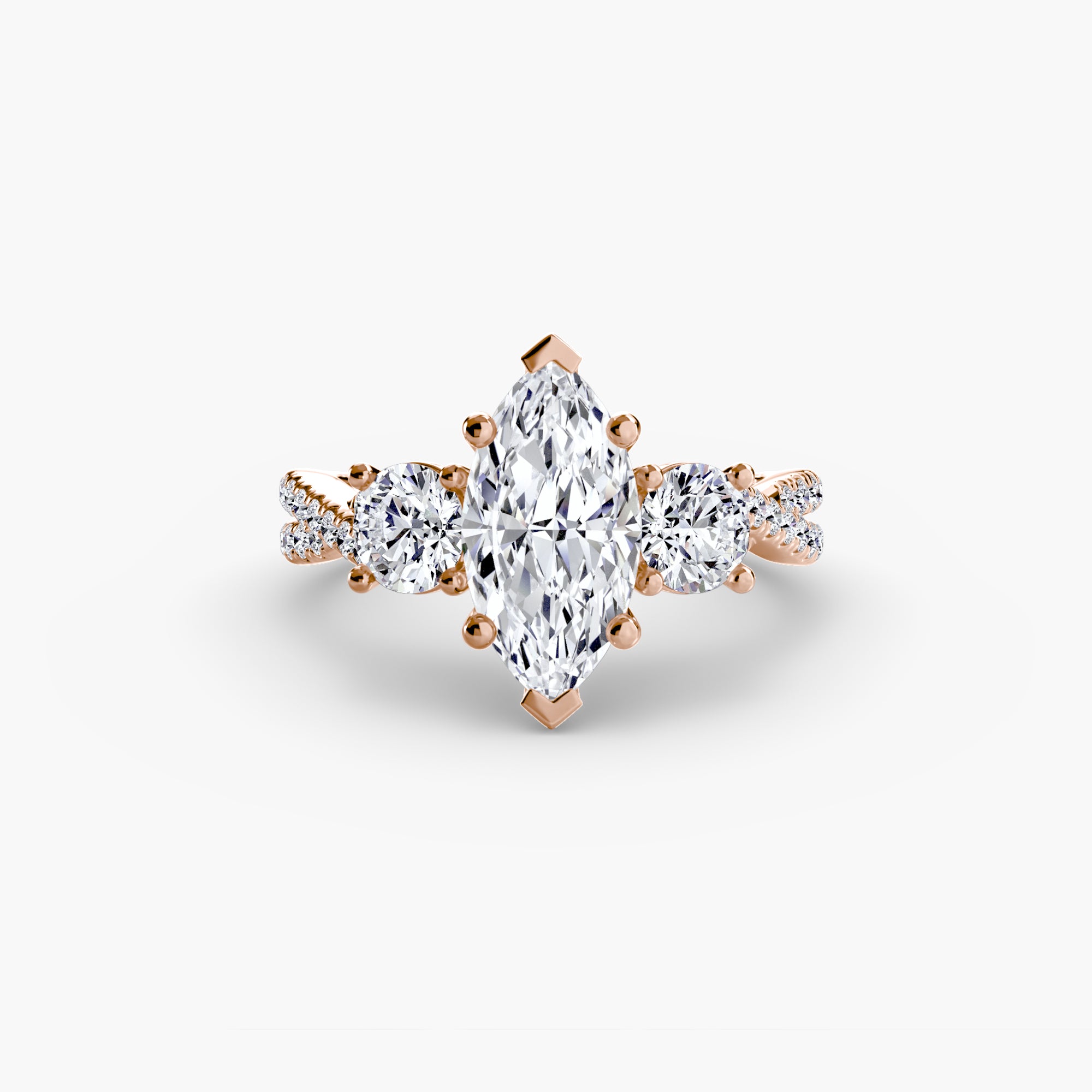 Solea Three-Stone Pavé Setting