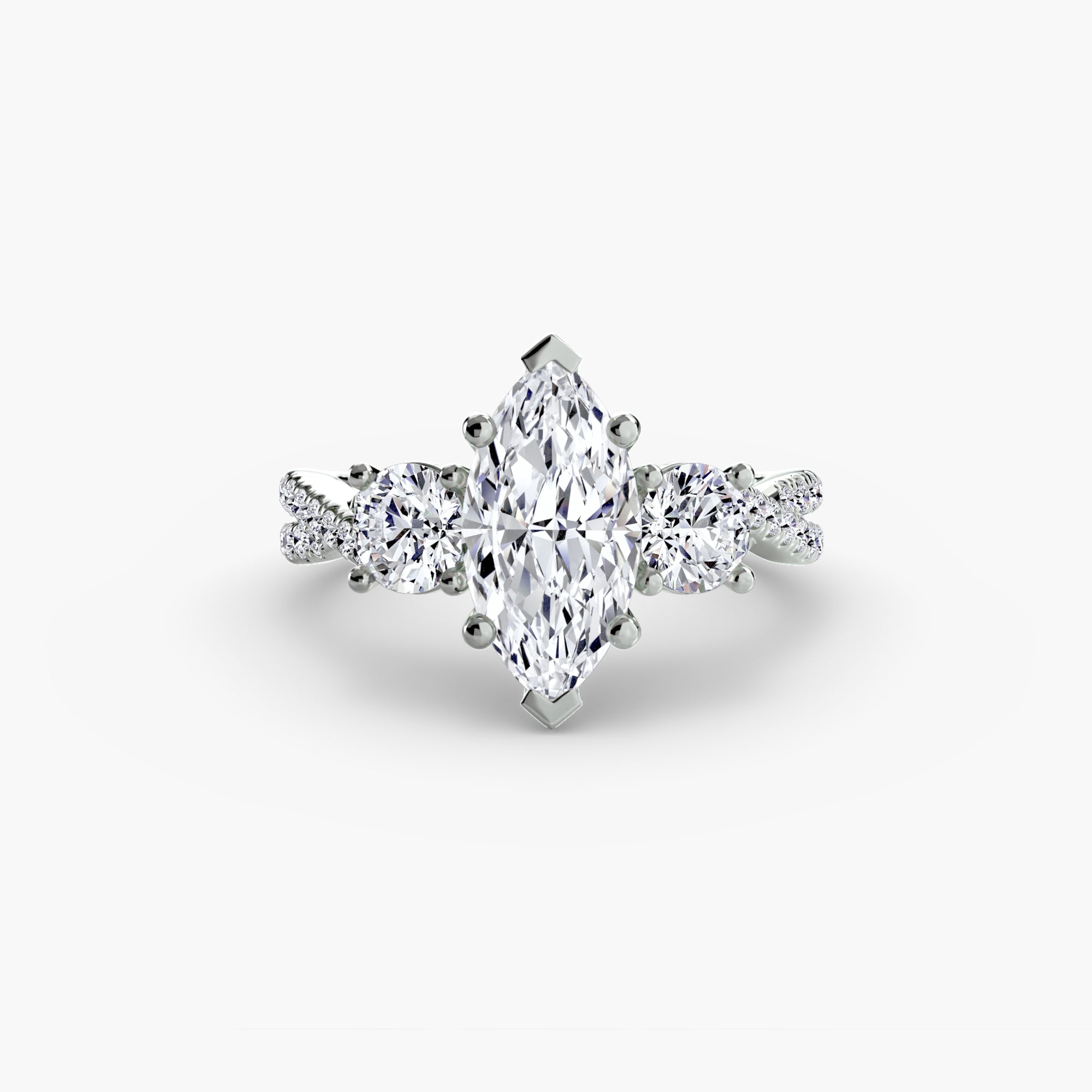 Solea Three-Stone Pavé Setting