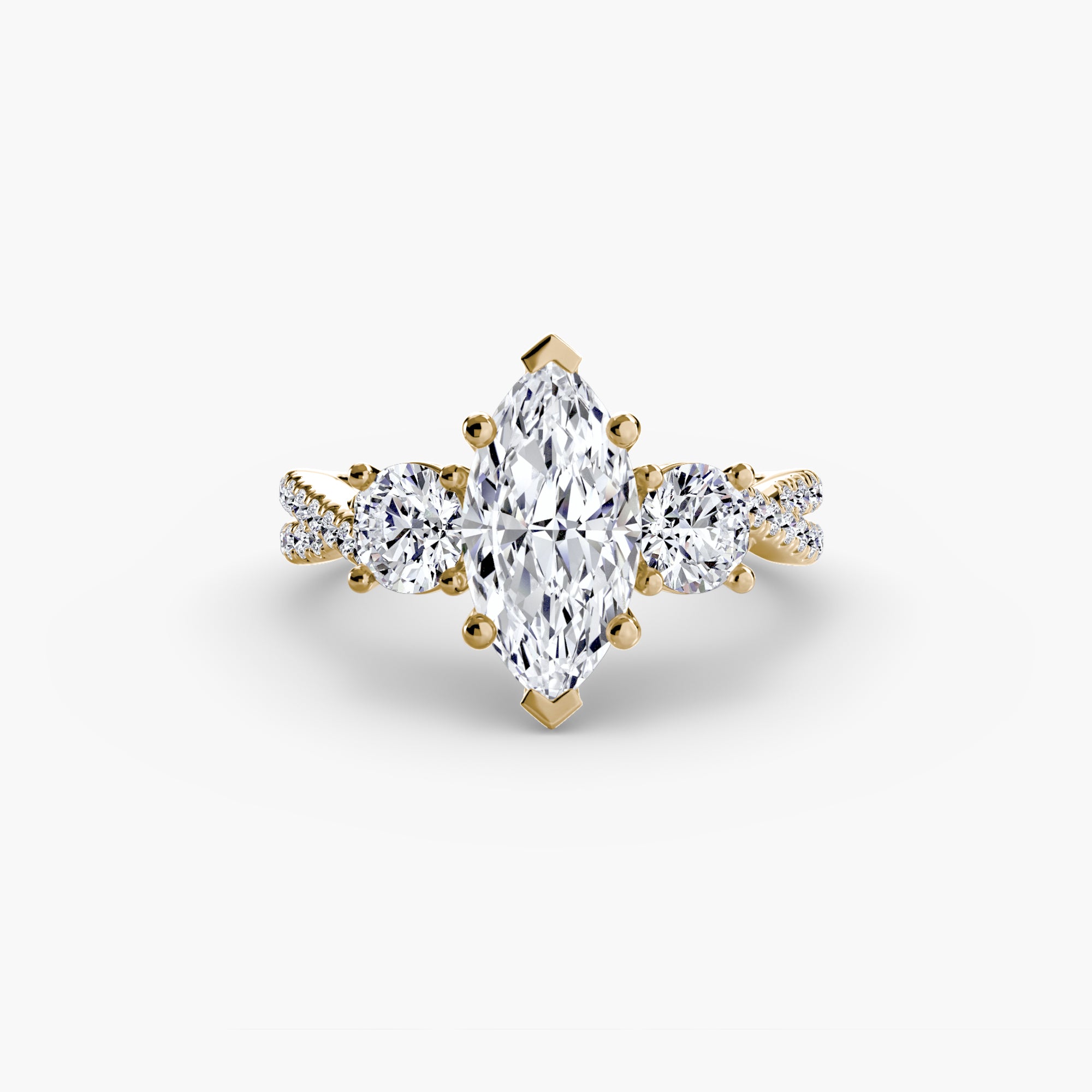 Solea Three-Stone Pavé Setting