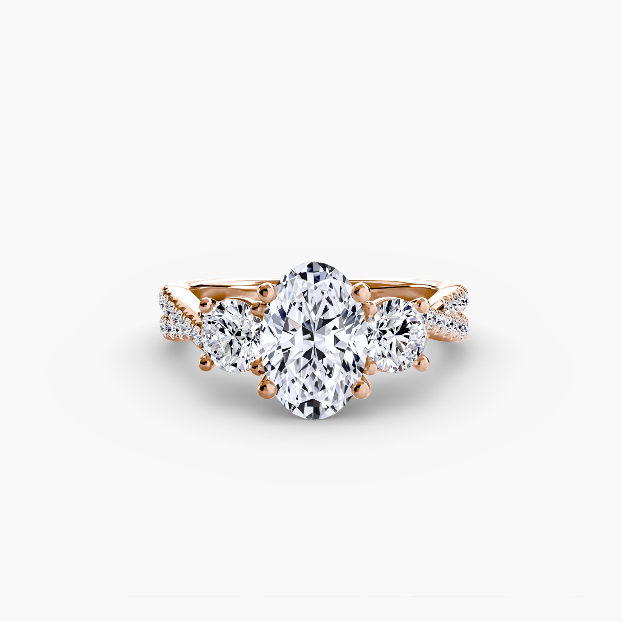 Solea Three-Stone Pavé Setting