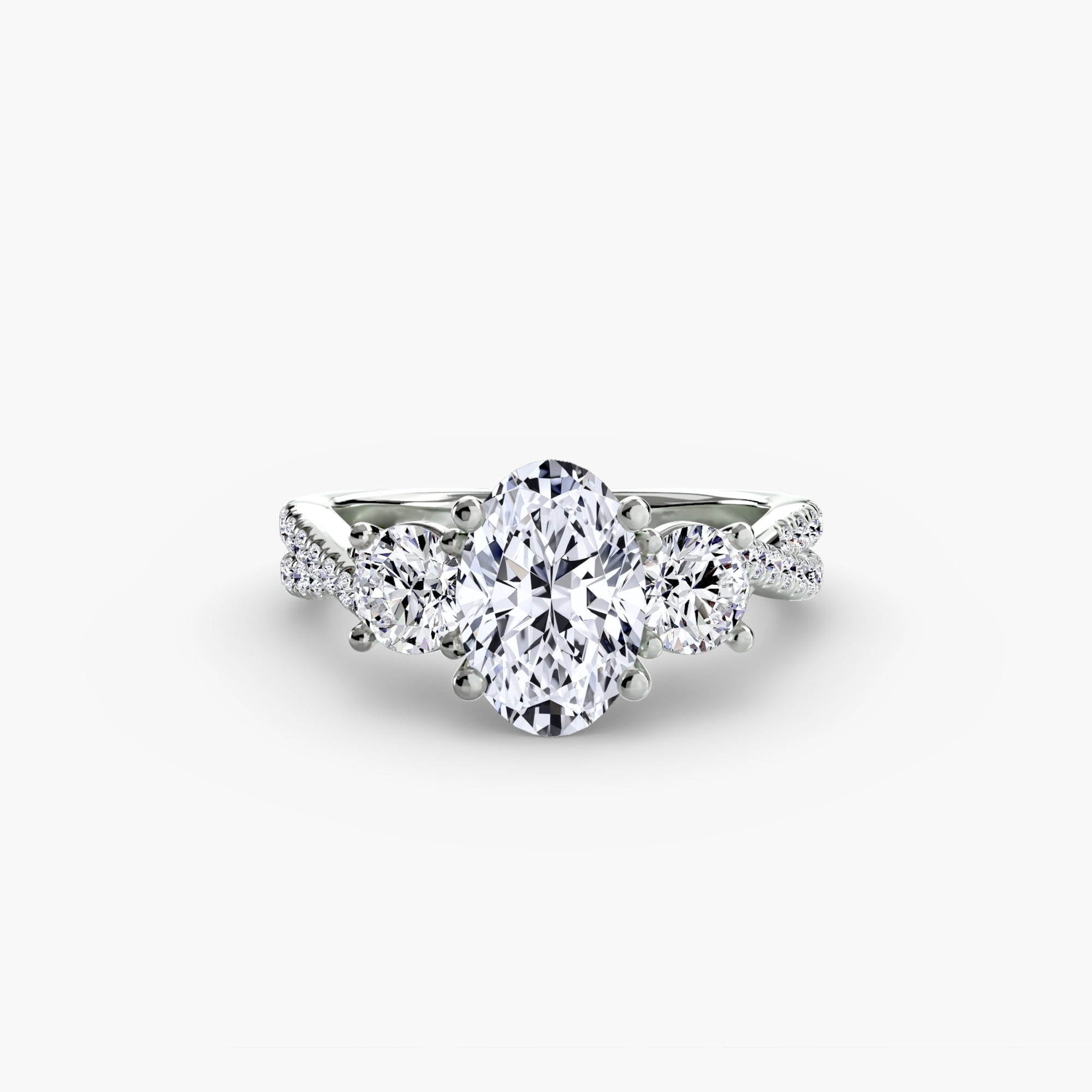 Solea Three-Stone Pavé Setting