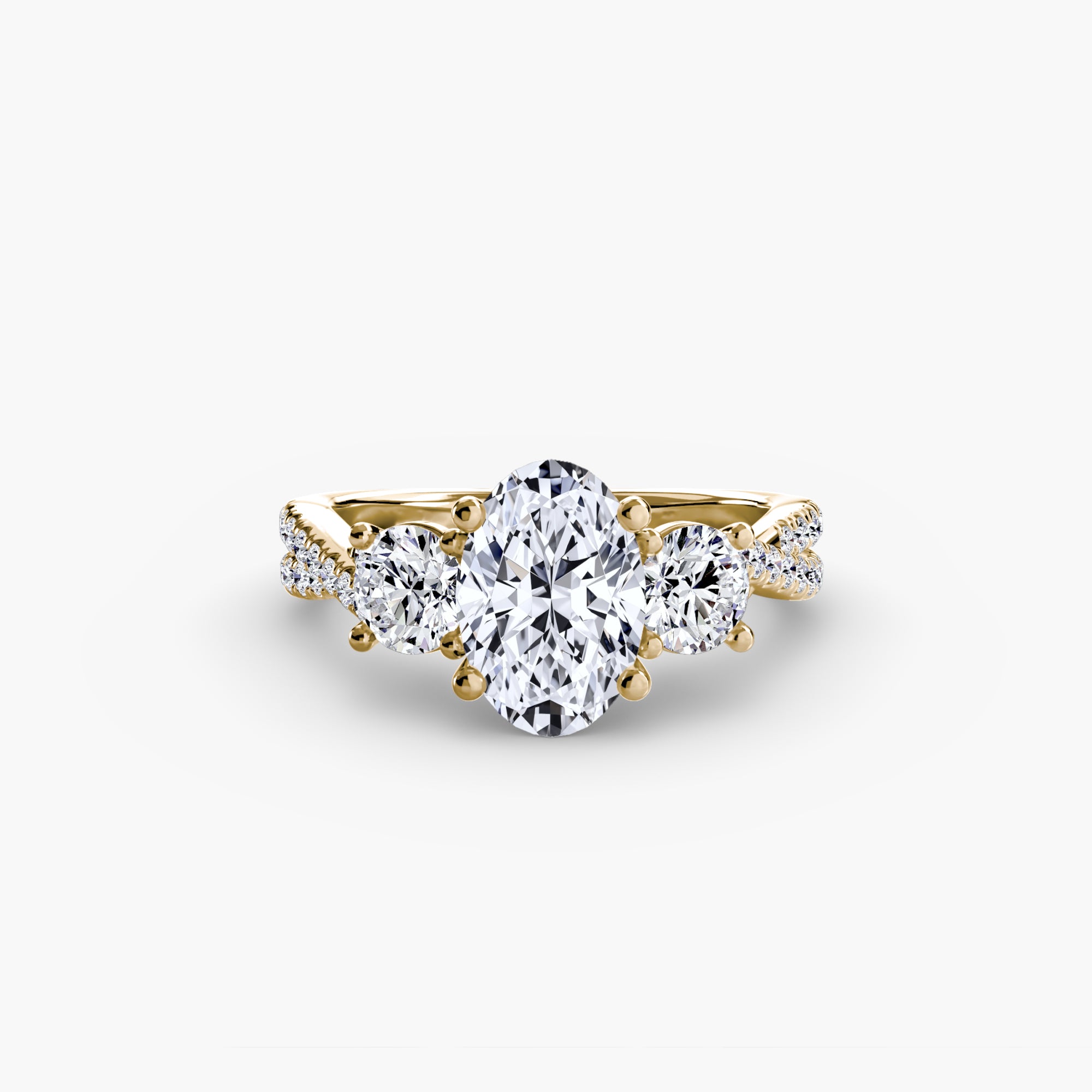 Solea Three-Stone Pavé Setting