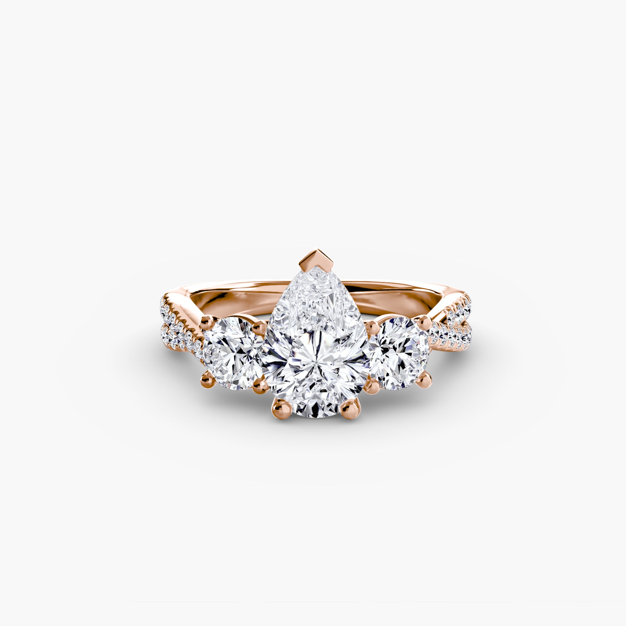 Solea Three-Stone Pavé Setting