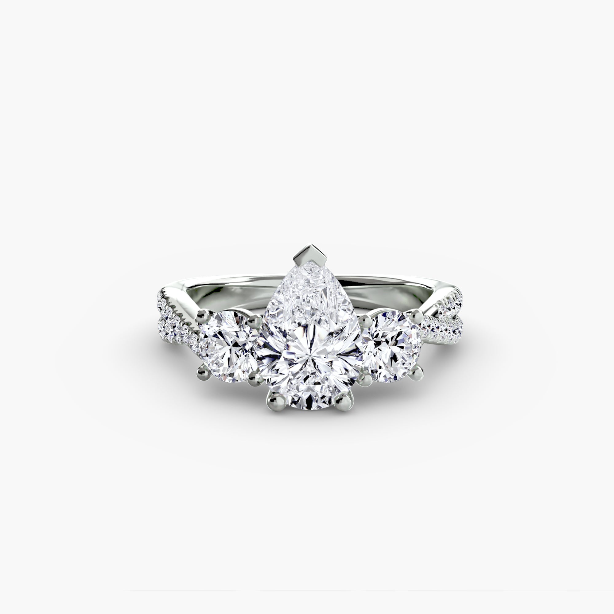 Solea Three-Stone Pavé Setting