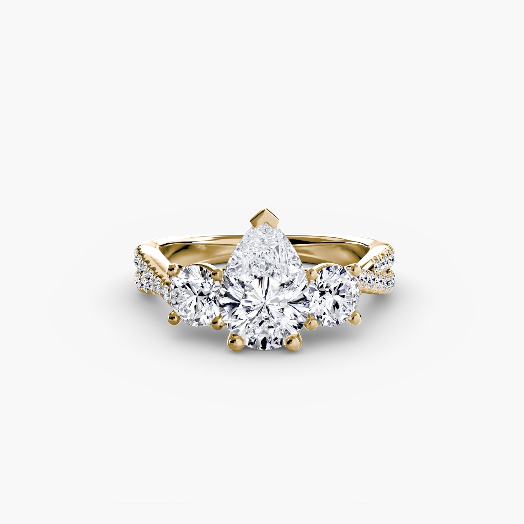 Solea Three-Stone Pavé Setting
