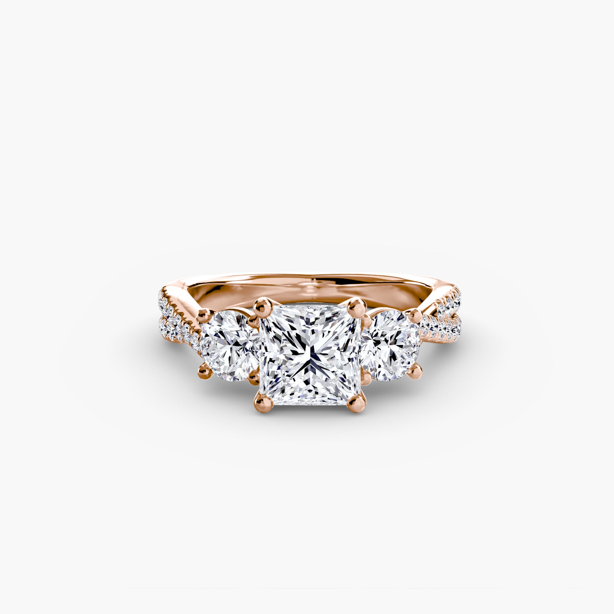 Solea Three-Stone Pavé Setting