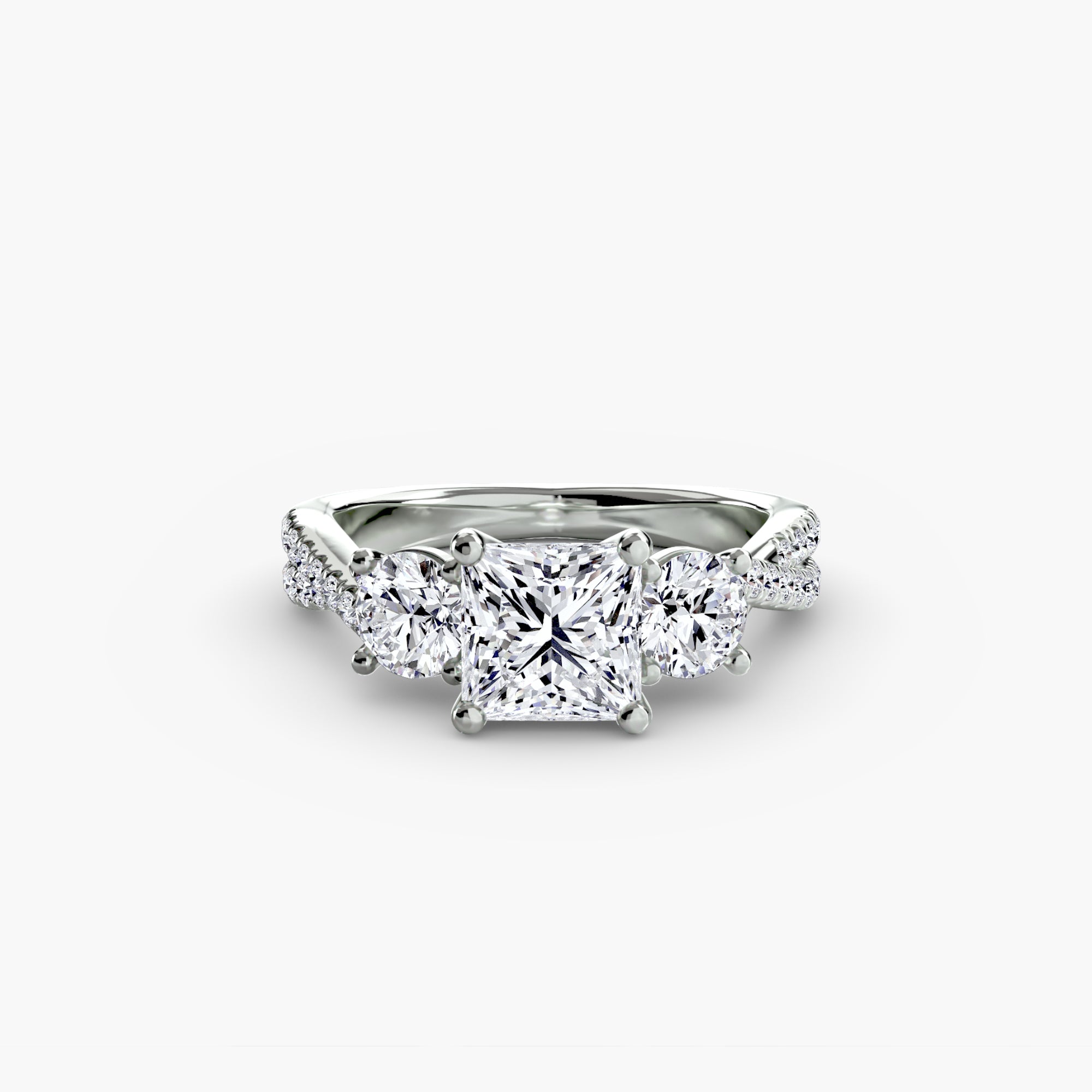 Solea Three-Stone Pavé Setting