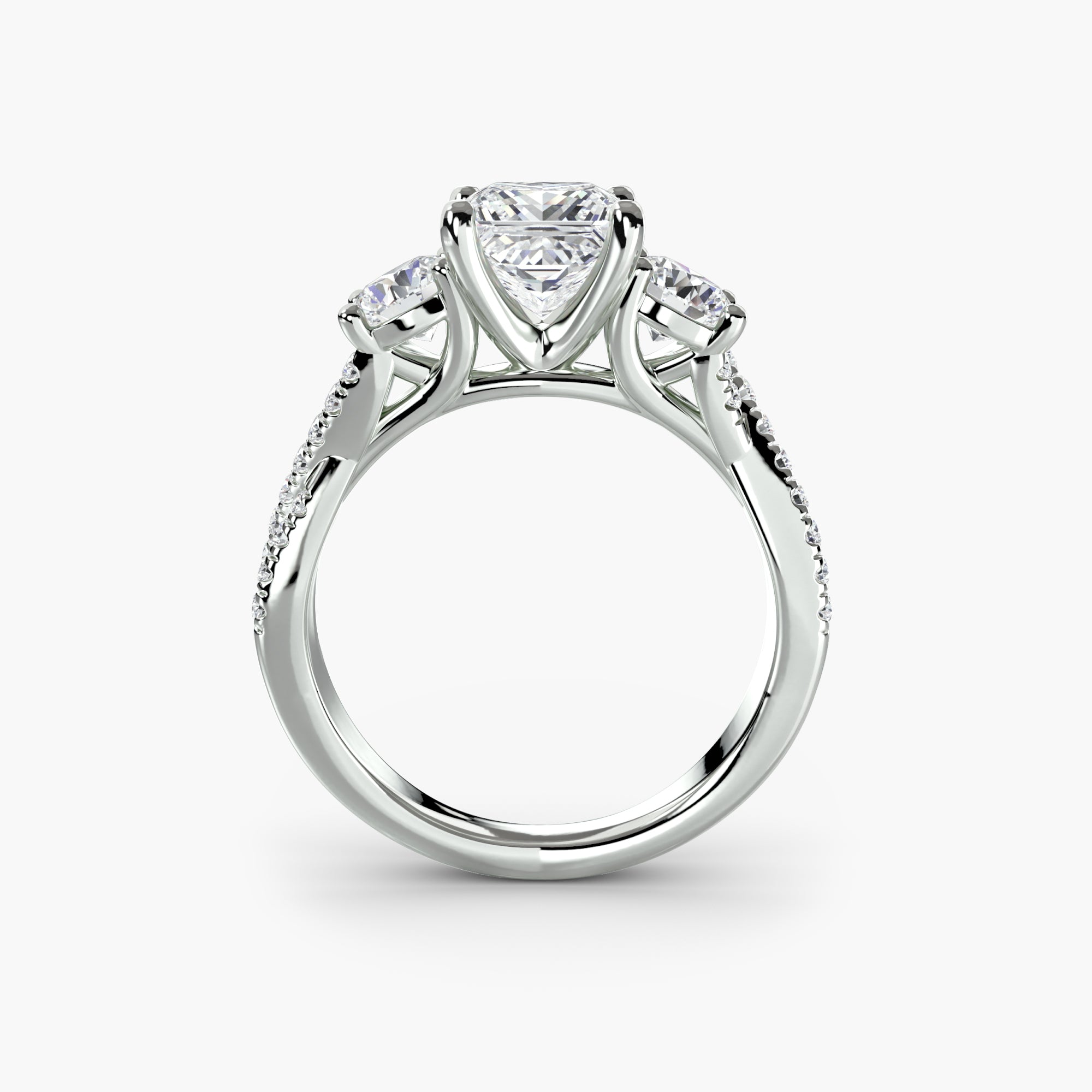 Solea Three-Stone Pavé Setting