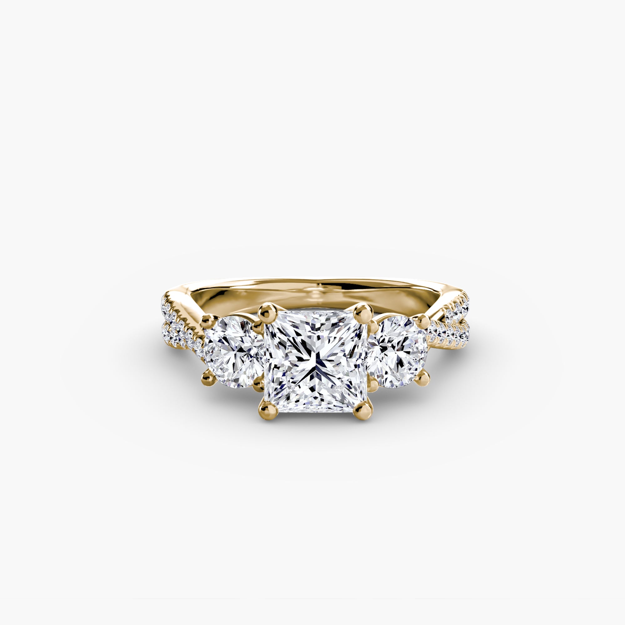 Solea Three-Stone Pavé Setting
