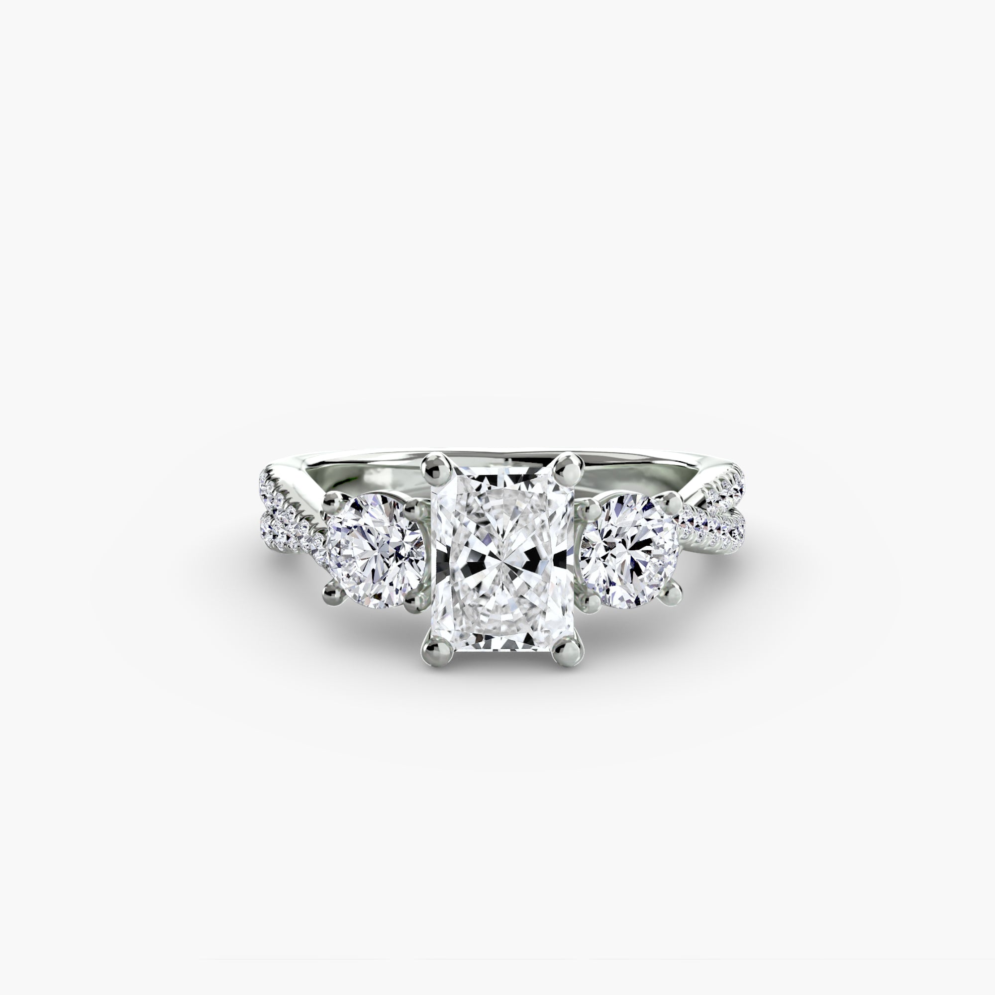 Solea Three-Stone Pavé Setting