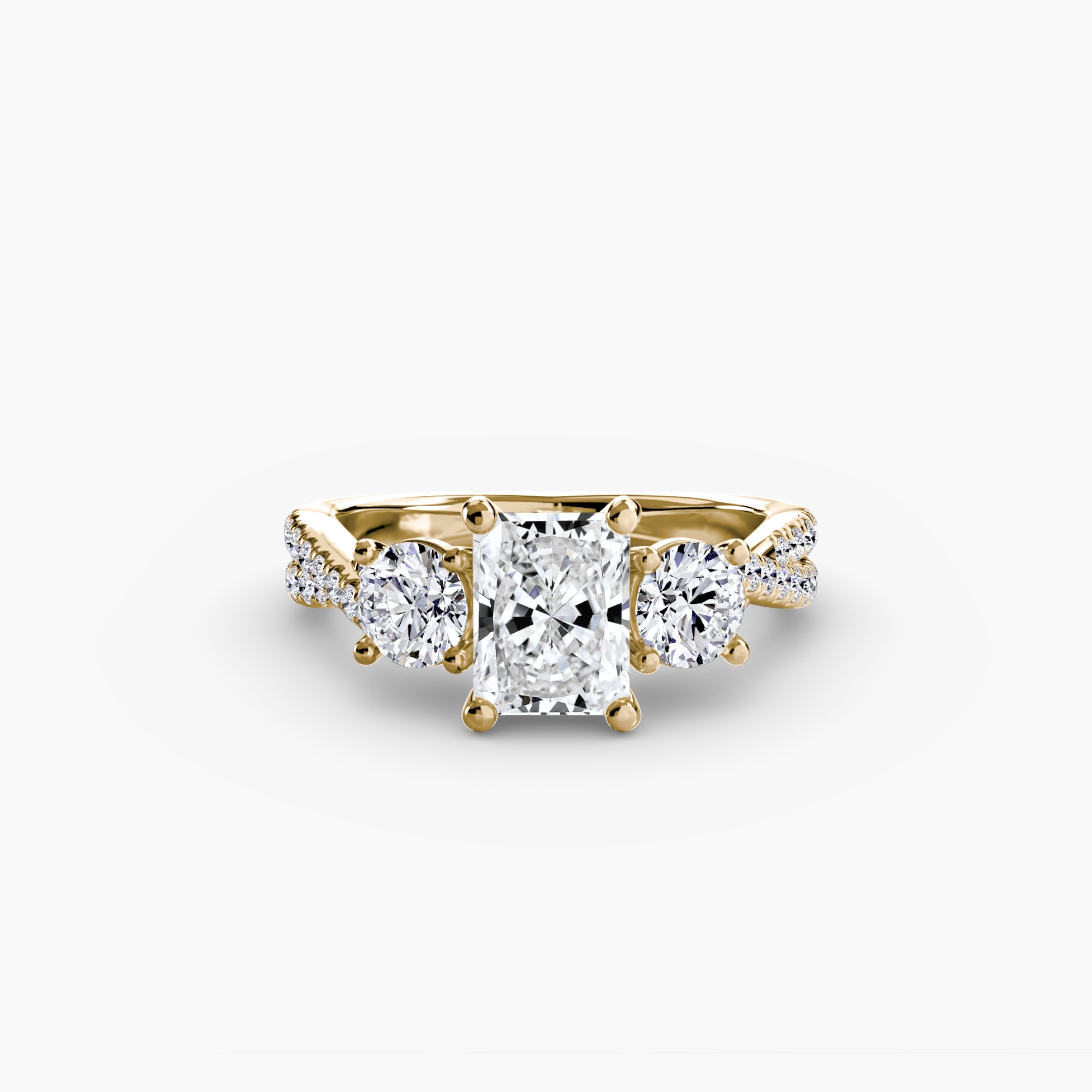 Solea Three-Stone Pavé Setting