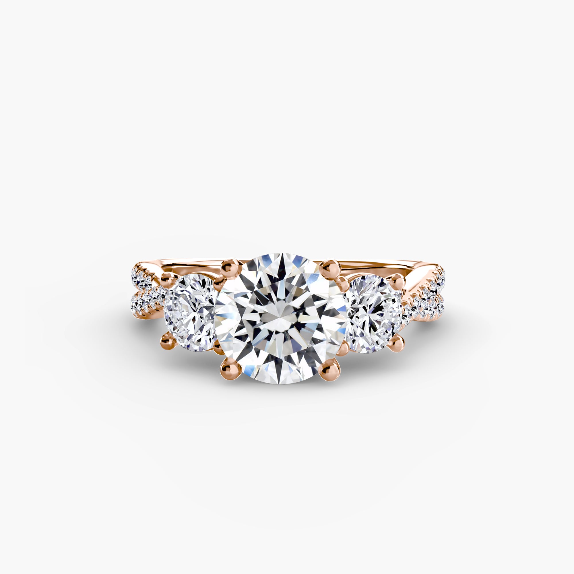 Solea Three-Stone Pavé Setting