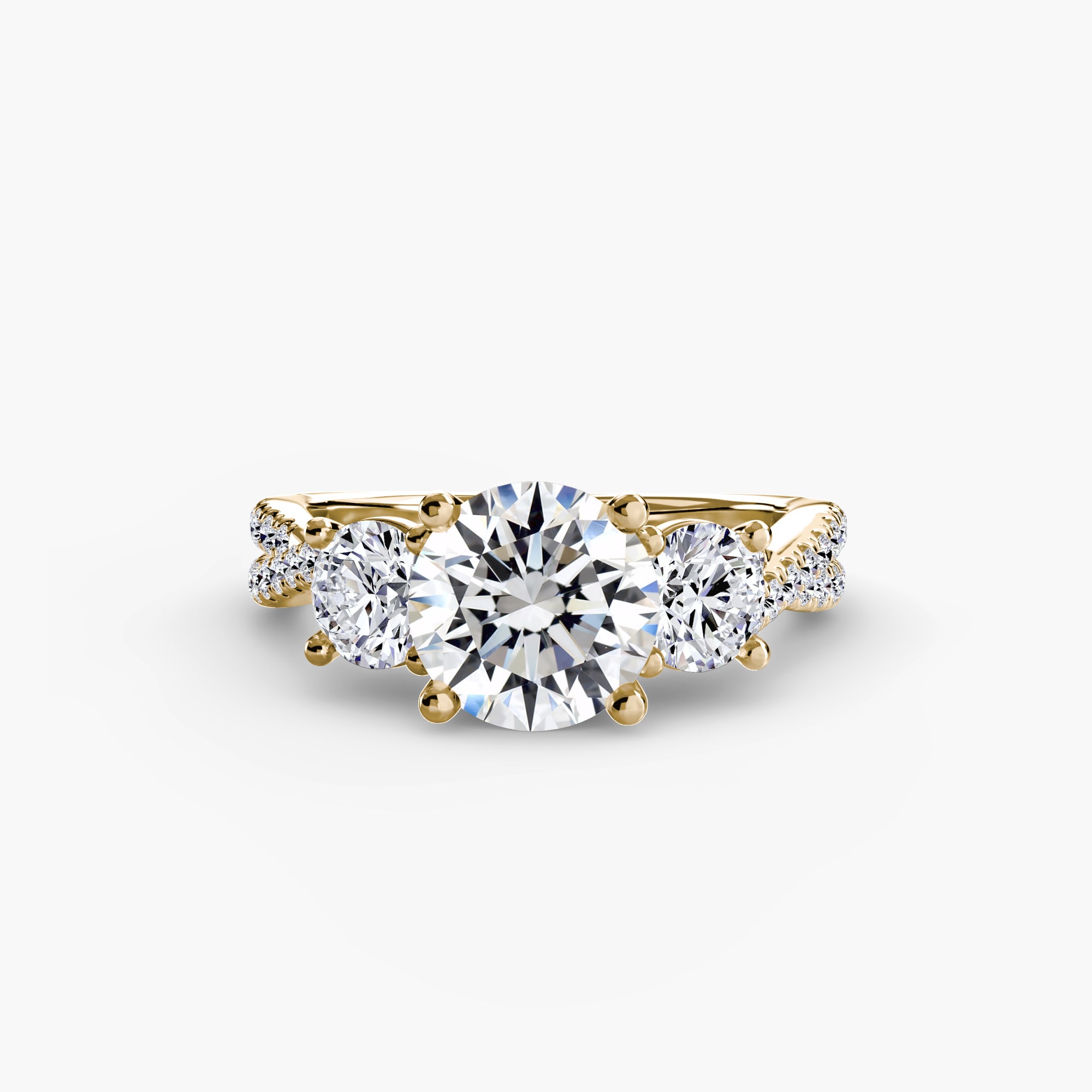 Solea Three-Stone Pavé Setting