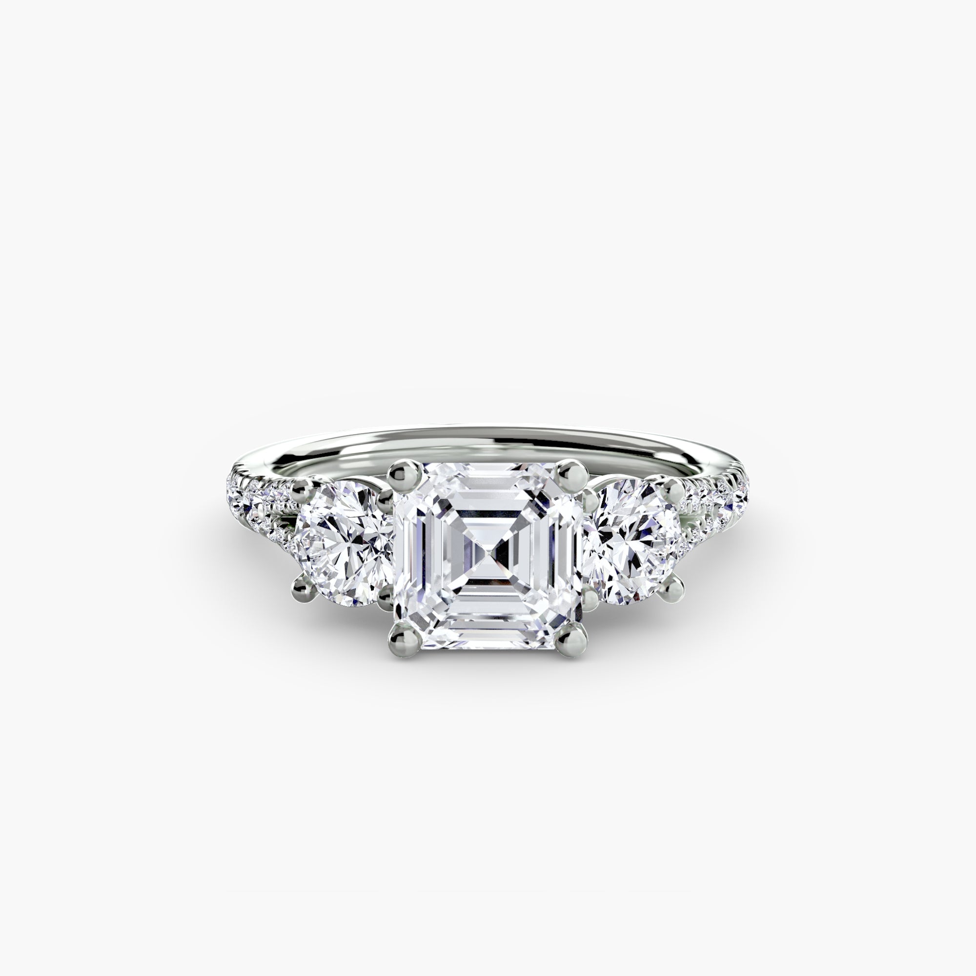 Amalfi 3-Stone with Pavé Band