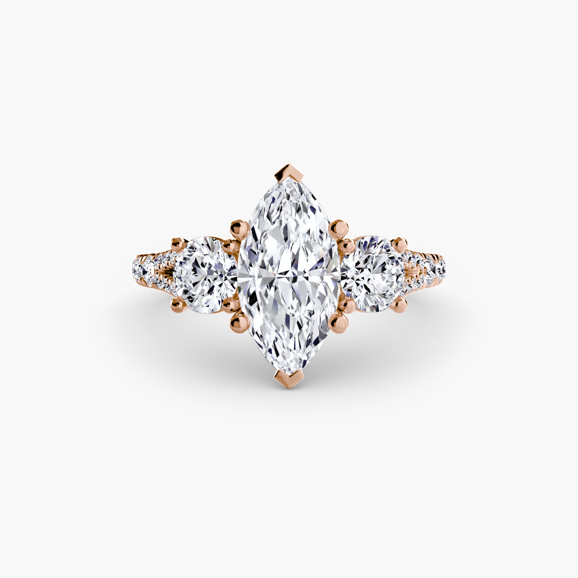 Amalfi 3-Stone with Pavé Band