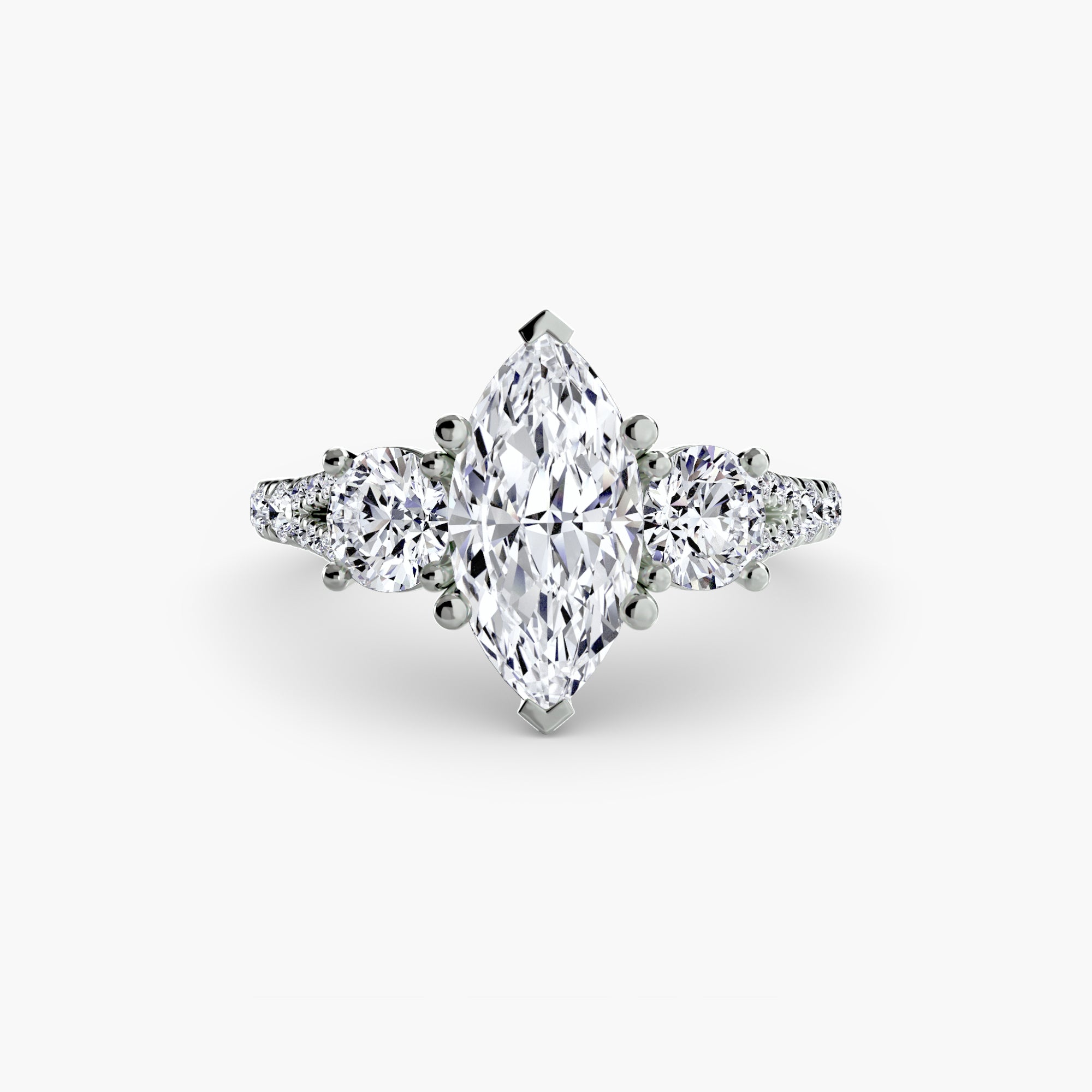 Amalfi 3-Stone with Pavé Band