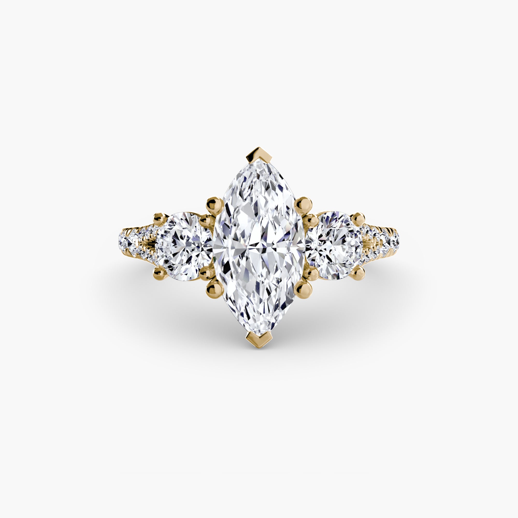 Amalfi 3-Stone with Pavé Band