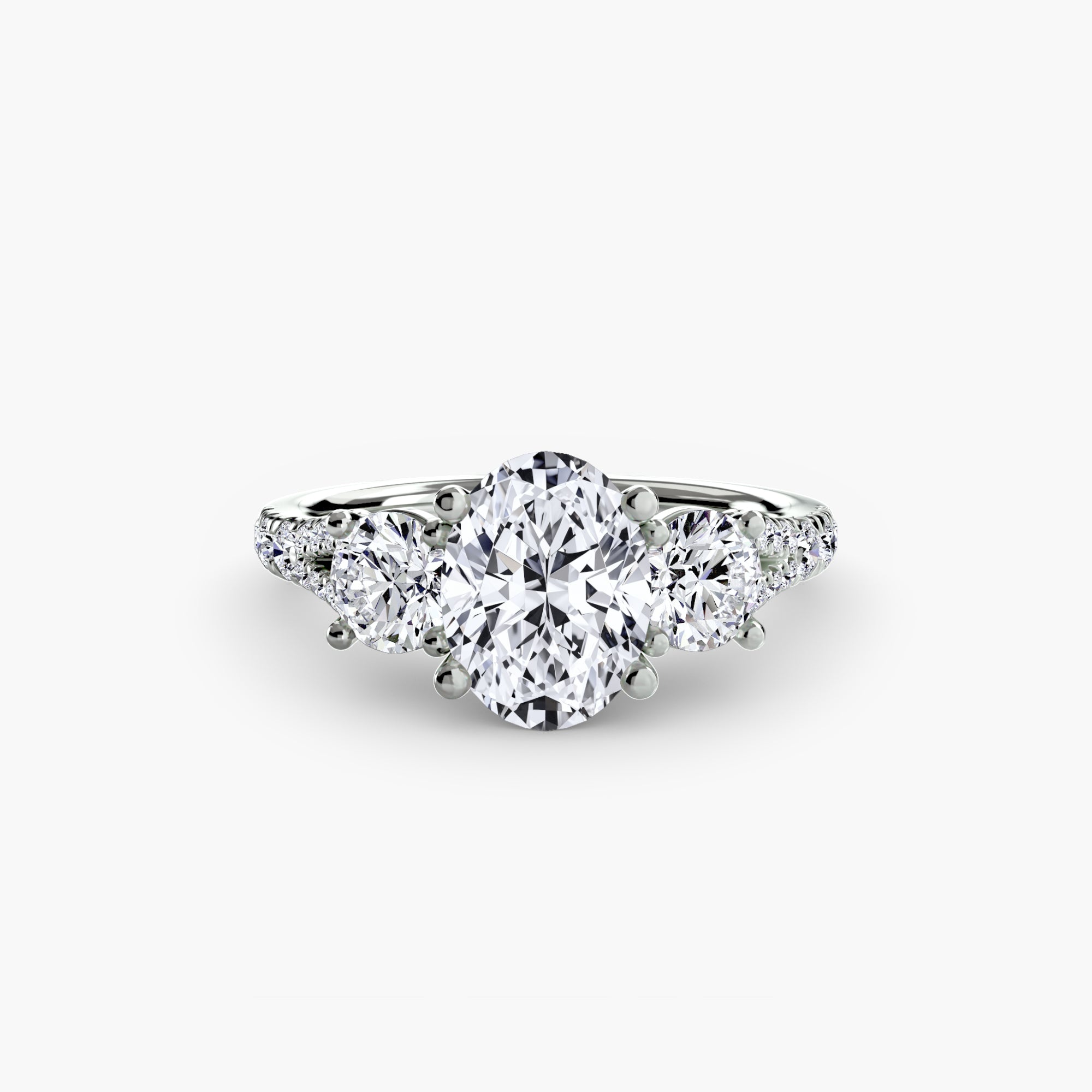 Amalfi 3-Stone with Pavé Band