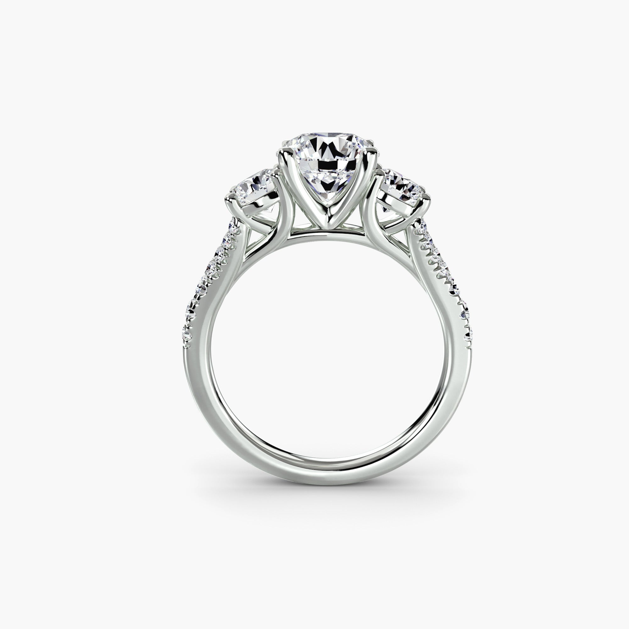 Amalfi 3-Stone with Pavé Band