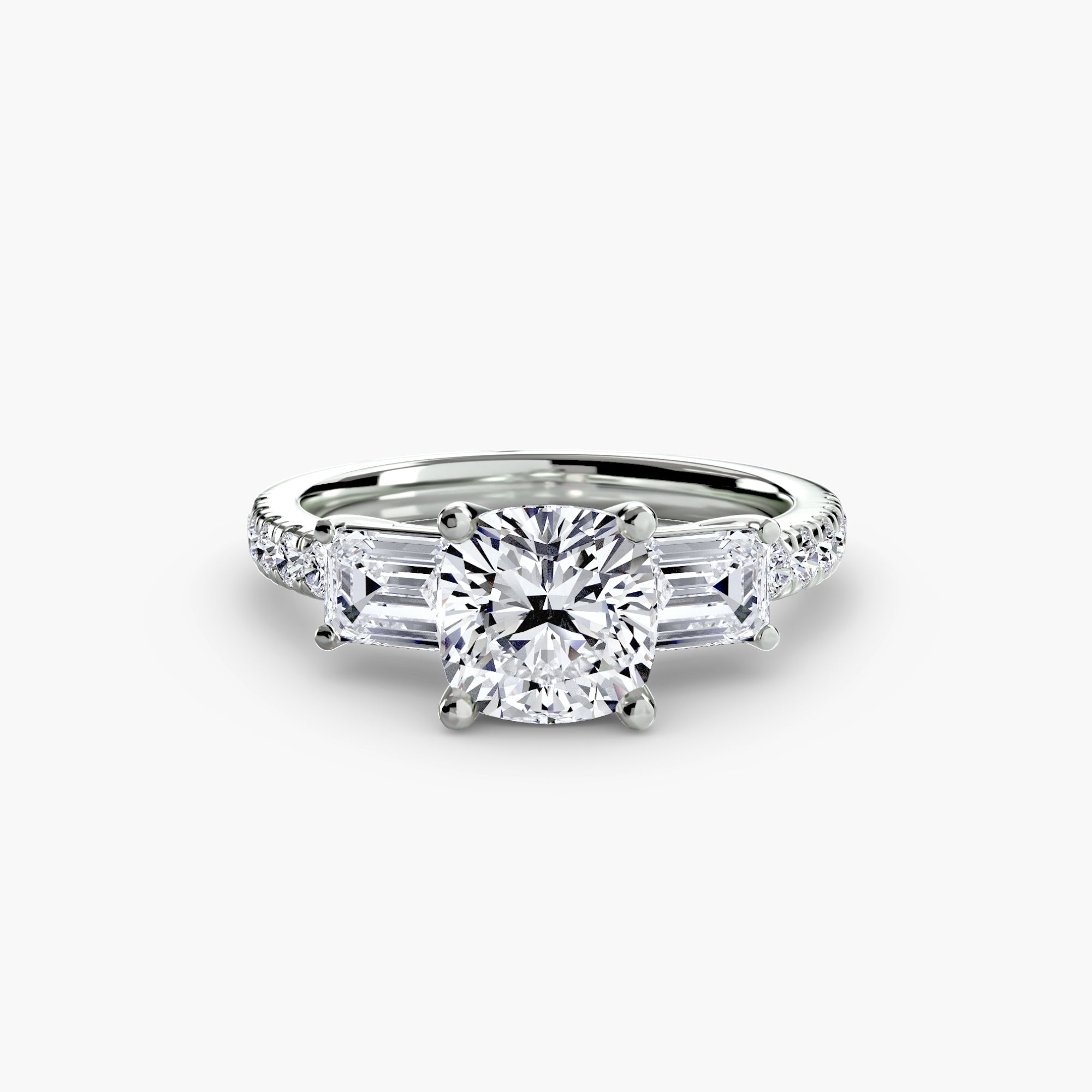 Beverly 3-Stone with Pavé Band