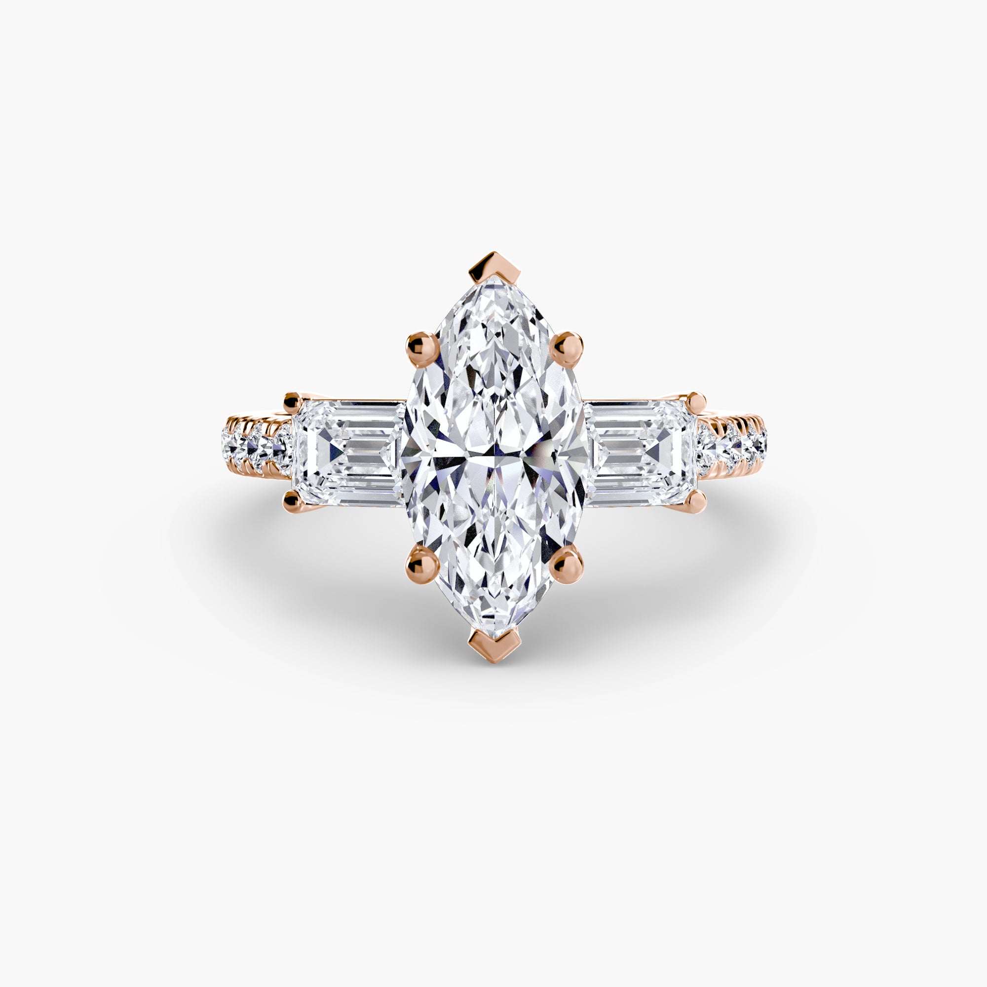 Beverly 3-Stone with Pavé Band