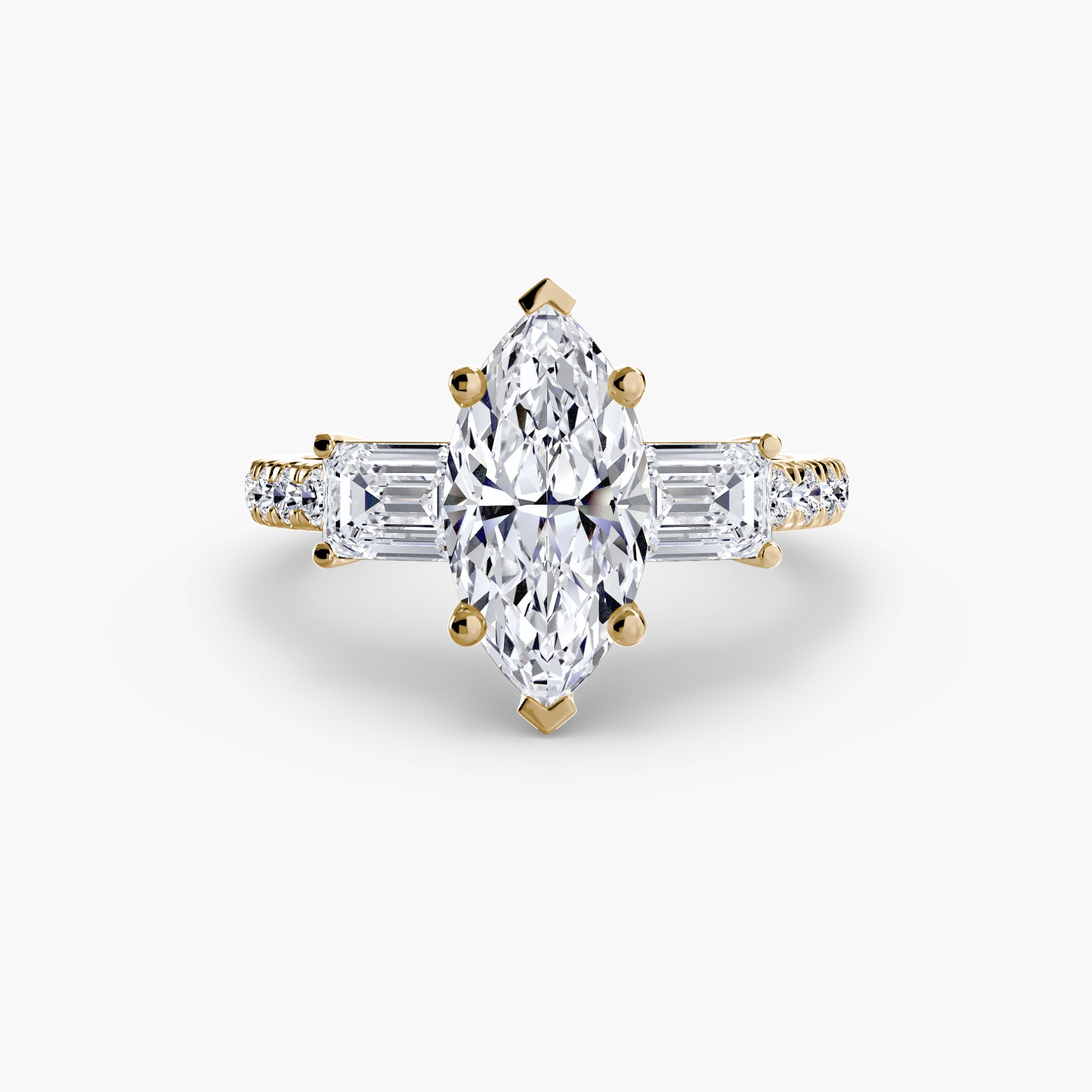 Beverly 3-Stone with Pavé Band