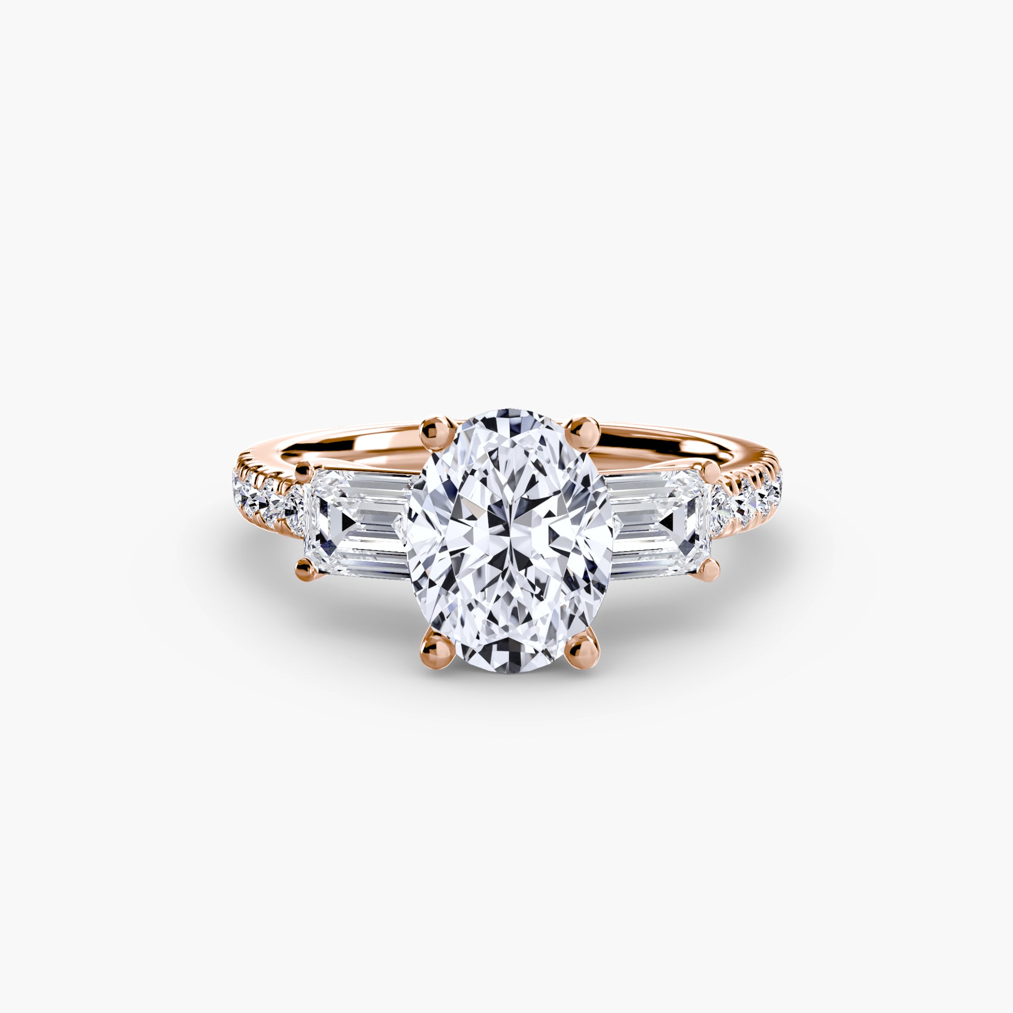 Beverly 3-Stone with Pavé Band