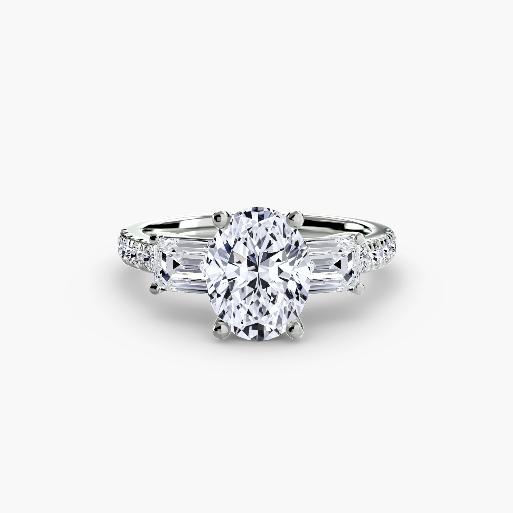 Beverly 3-Stone with Pavé Band