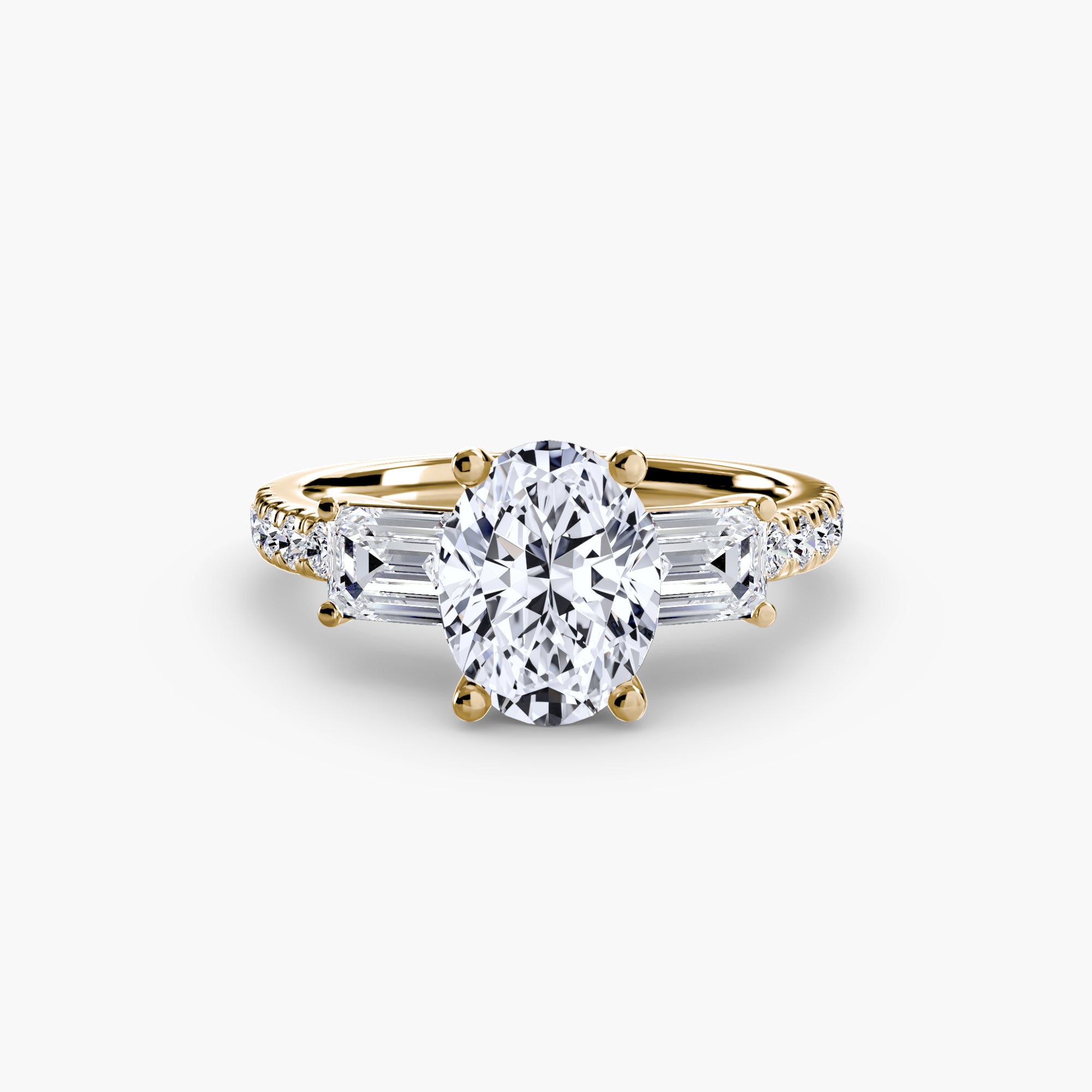 Beverly 3-Stone with Pavé Band