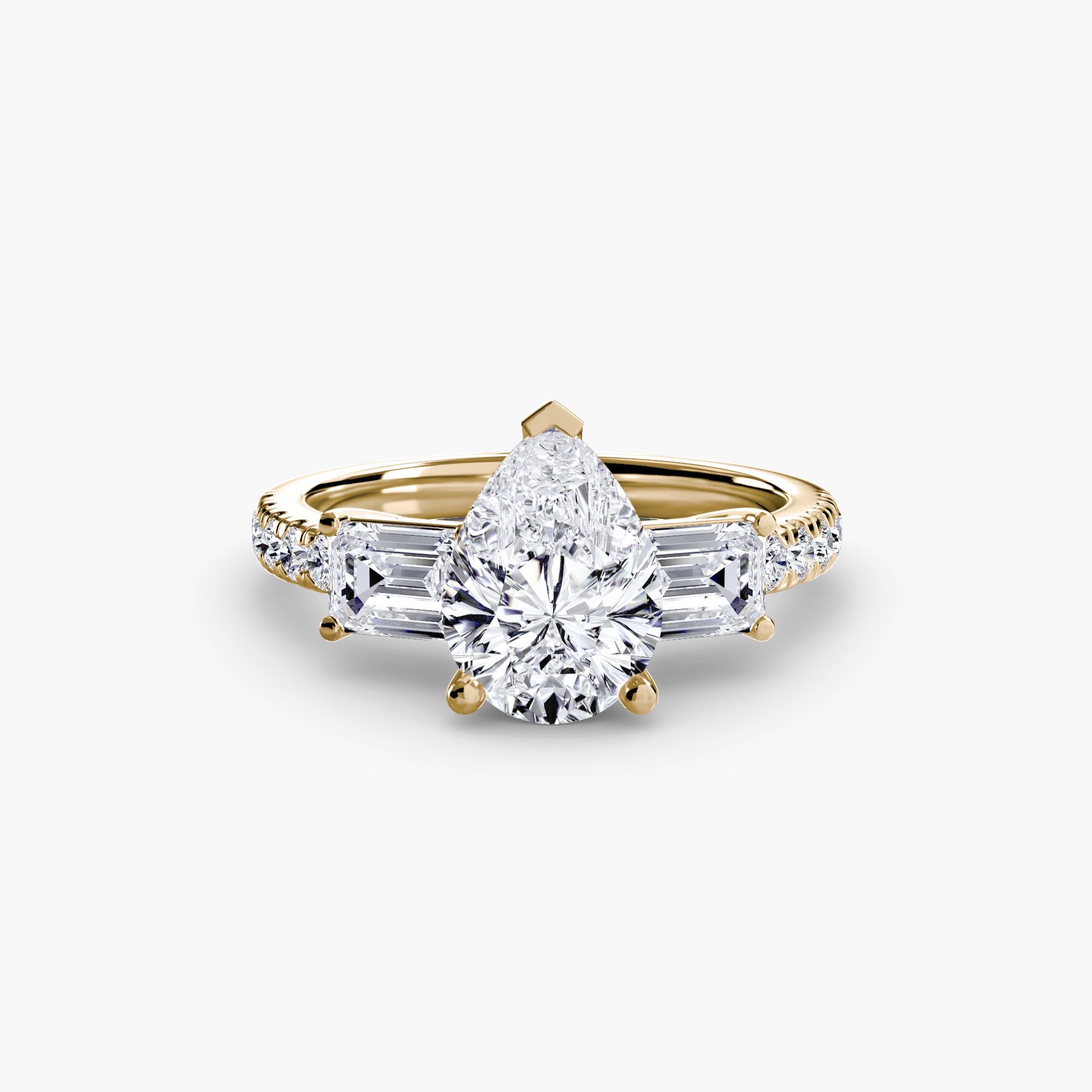 Beverly 3-Stone with Pavé Band