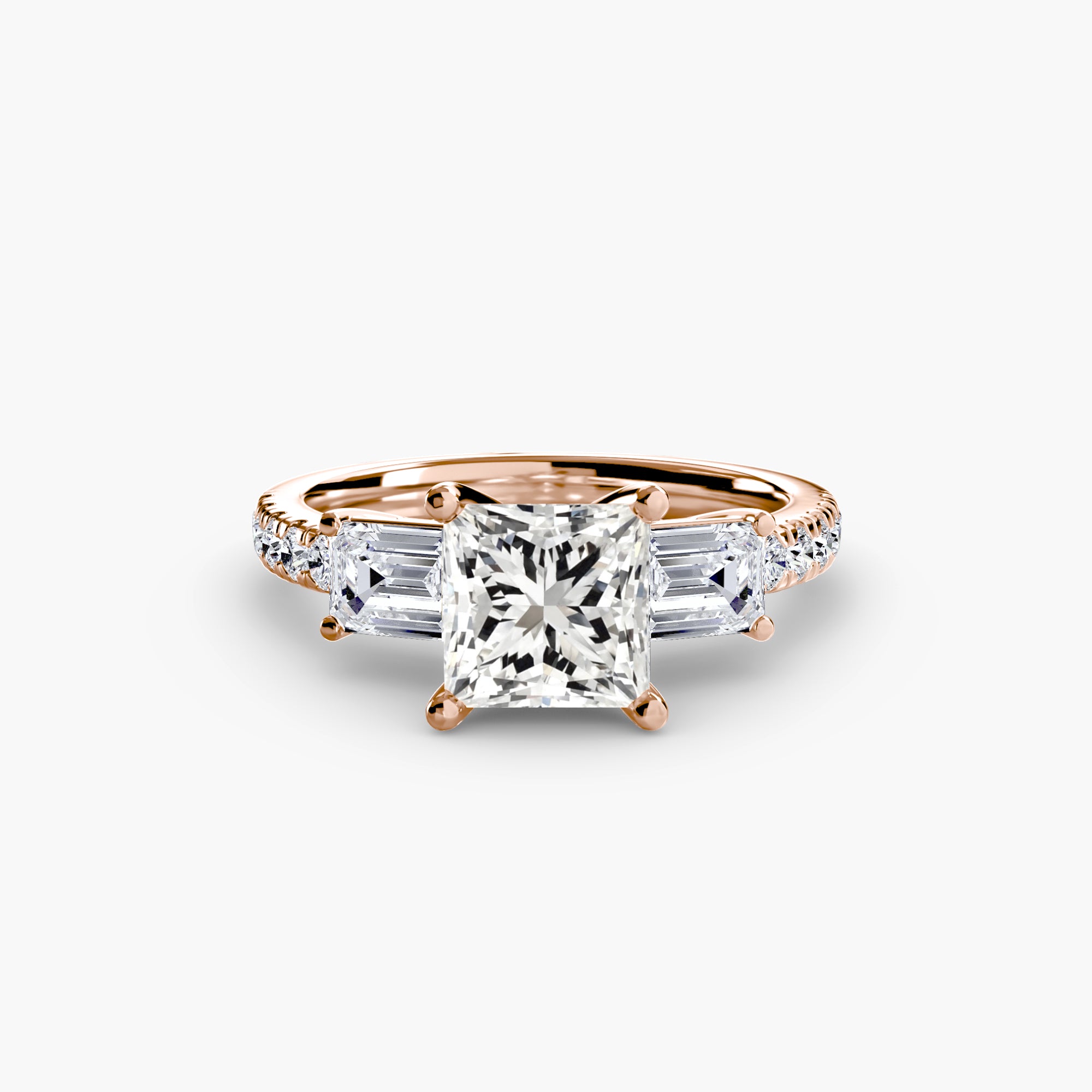 Beverly 3-Stone with Pavé Band