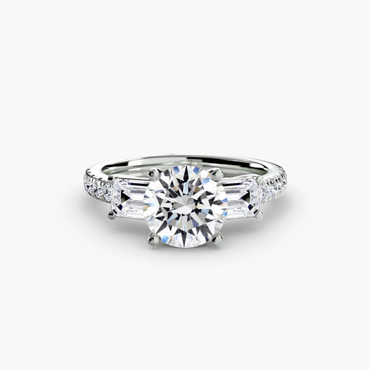 Beverly Three-Stone with Pavé Setting