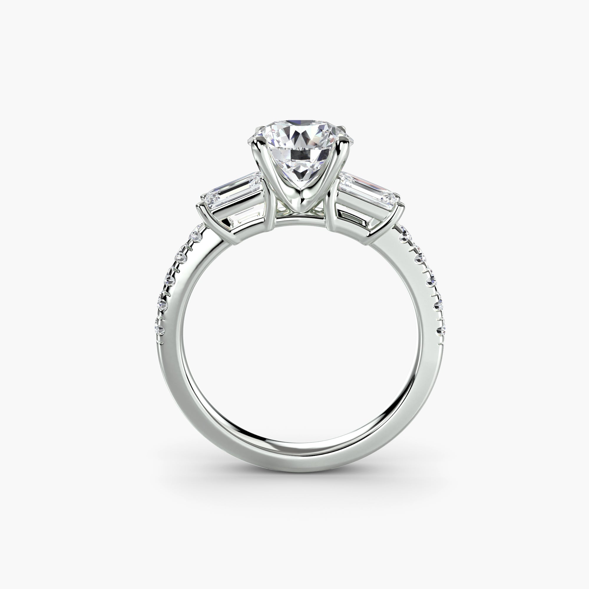 Beverly 3-Stone with Pavé Band