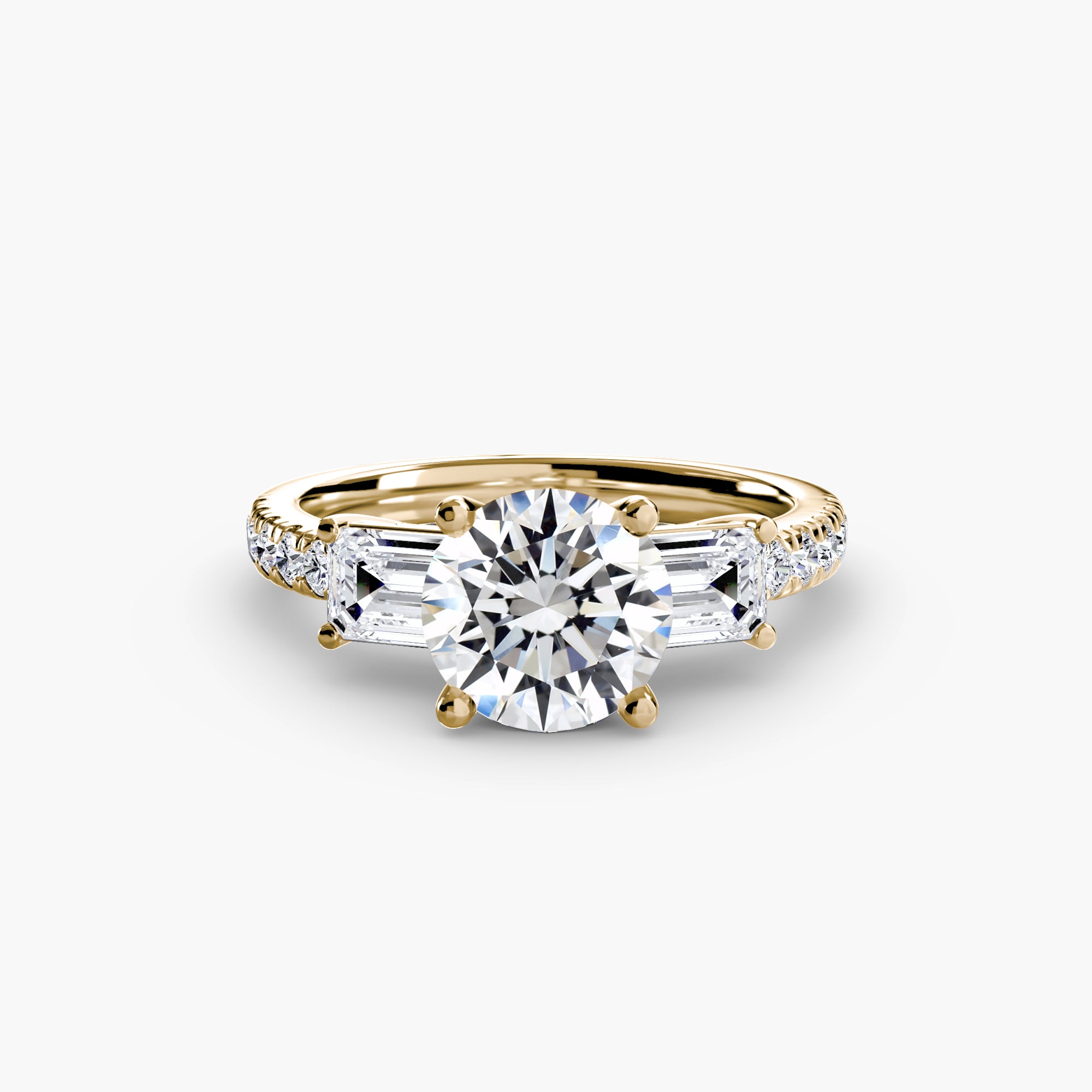Beverly 3-Stone with Pavé Band