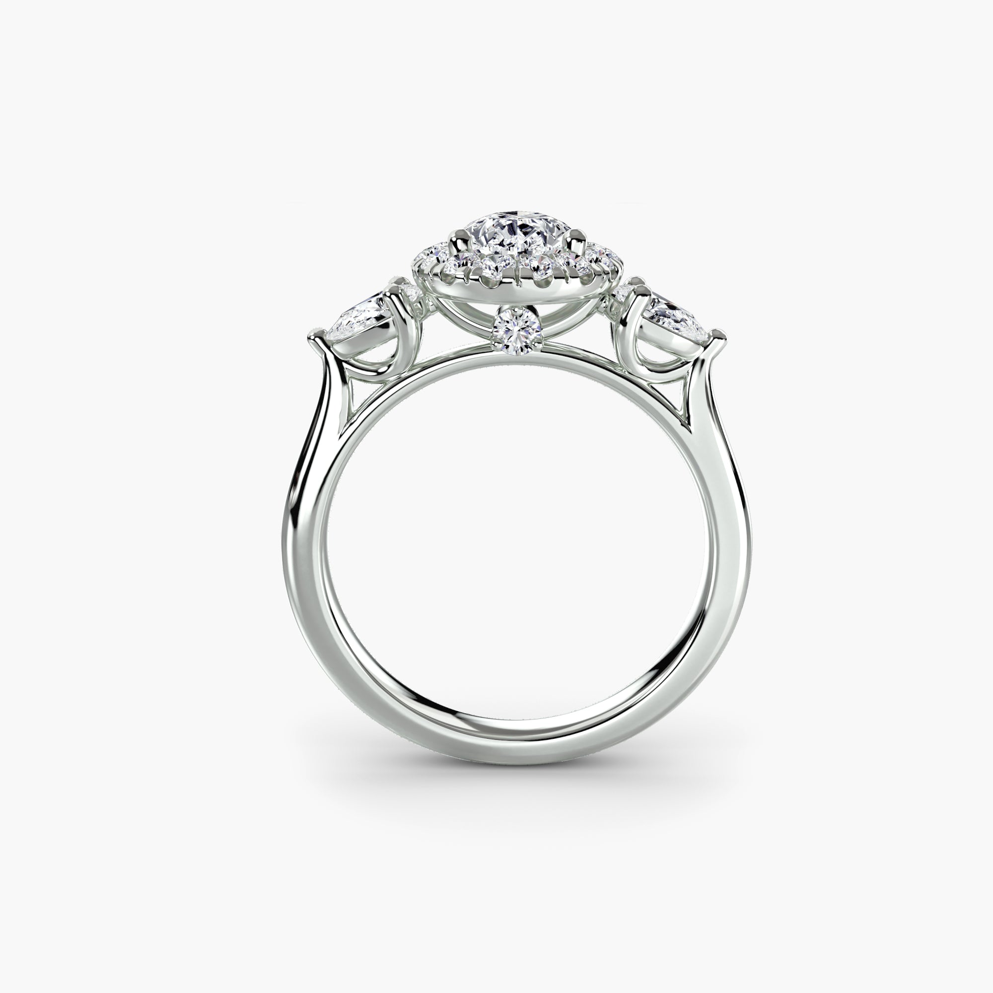 Aura Double Halo Pear Setting