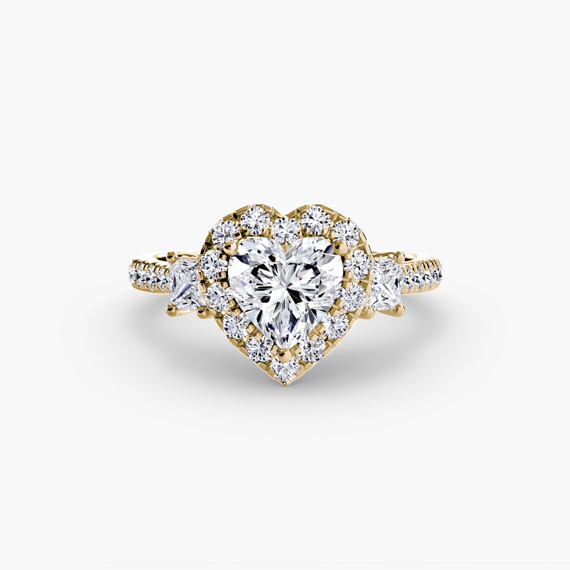 Oxford 3-Stone Ring with Halo